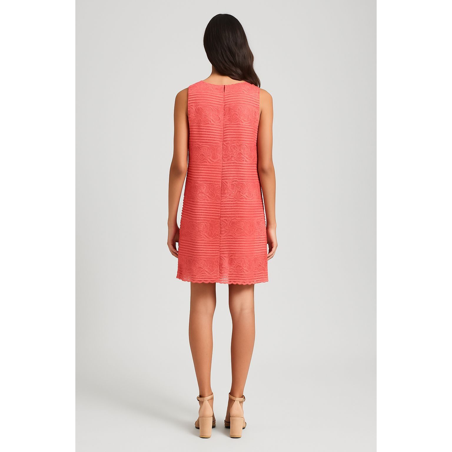 Other Alya Coral Lace Shift Dress Scalloped Hem Sleeveless Boho Mi Size S / US 4 / IT 40 - 5 Thumbnail