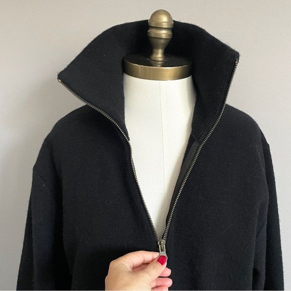 Other Black Merino Wool Half Zip Sweater - Medium, made in NZ 🇳🇿 Size US M / EU 48-50 / 2 - 3 Thumbnail