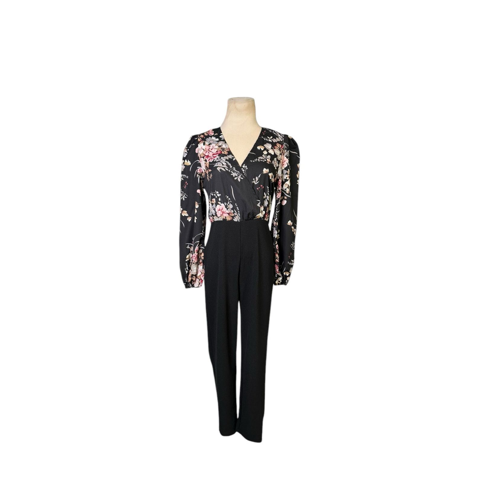 Shein Shein black floral long sleeves jumpsuit size XS Size 26" / US 2 / IT 38 - 16 Thumbnail