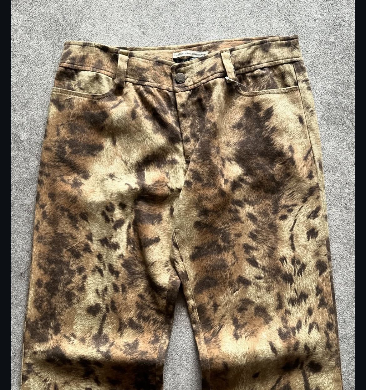 Japanese Brand 2000s Grace Continental Ifsix Leopard Flare Jeans y2k Lgb Size US 29 - 2 Thumbnail
