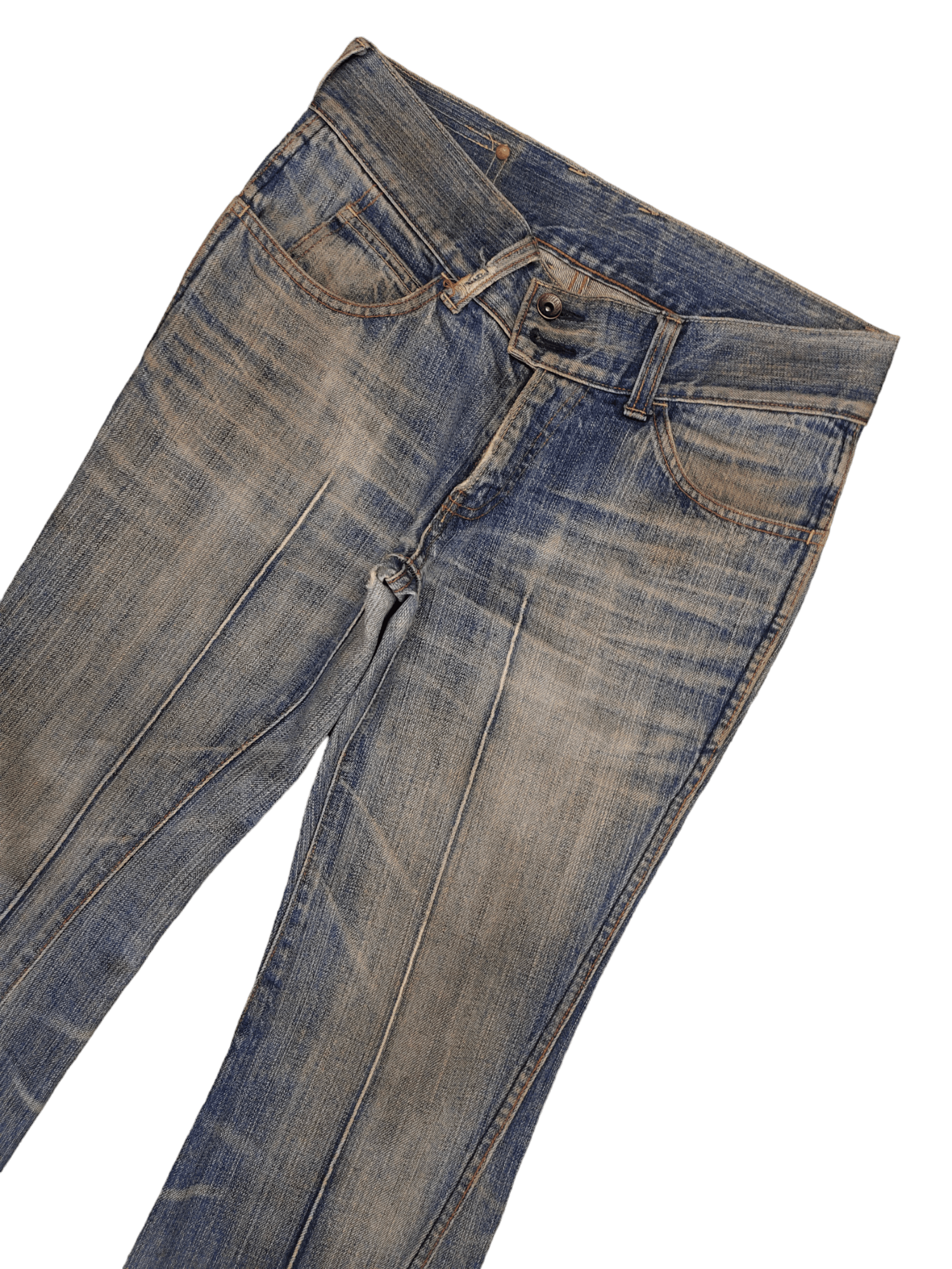 BUFFALO BOBS Flare Jeans Buffalo Spiral Cut Distress Rusty Boot Cut Size US 30 / EU 46 - 4 Thumbnail