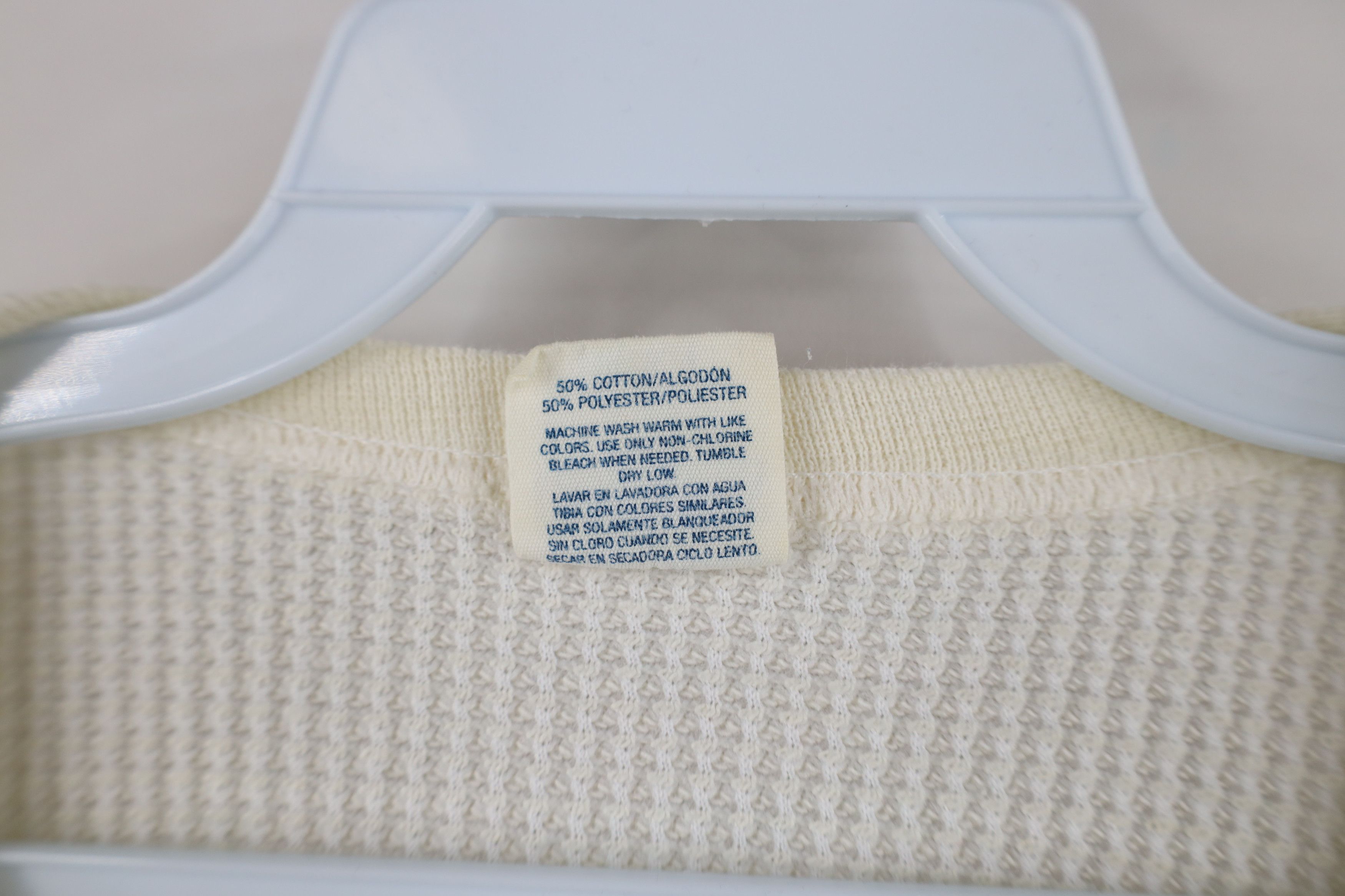 Vintage Vintage 90s Streetwear Waffle Knit Long Sleeve T-Shirt USA Size US XL / EU 56 / 4 - 6 Thumbnail