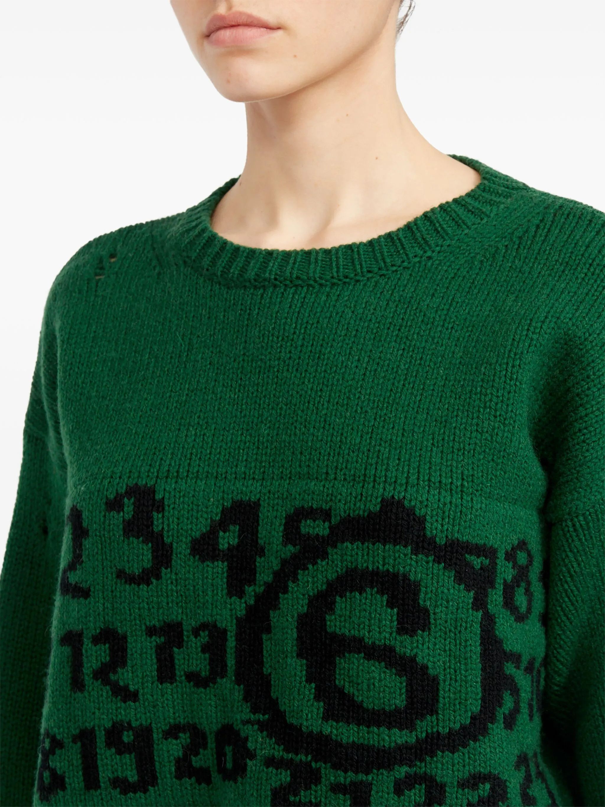 Maison Margiela oc11z0825 Crewneck Sweater in Green Size XS / US 0-2 / IT 36-38 - 7 Thumbnail