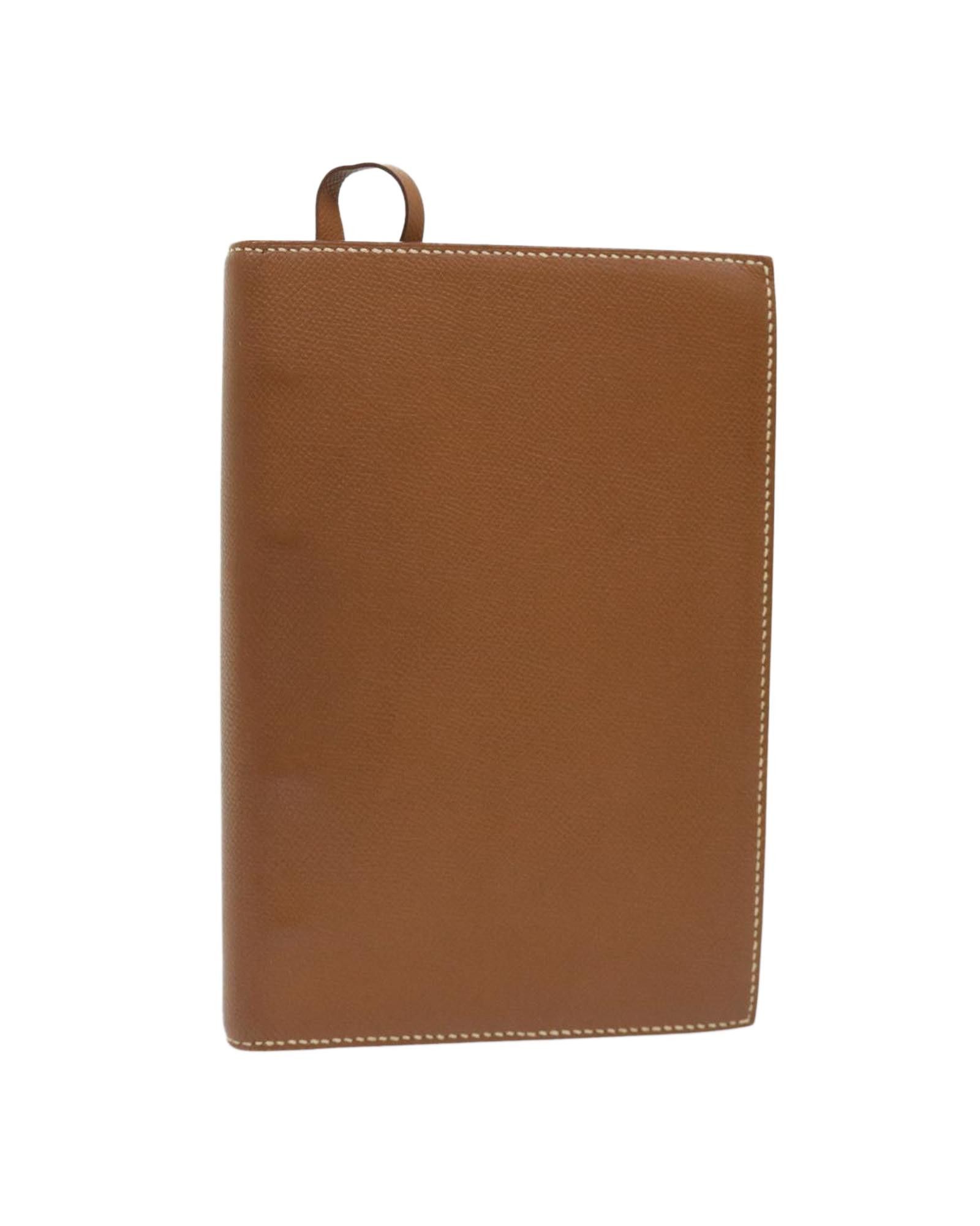 image of Hermes Brown Leather Day Planner Cover - B Rank, Women's