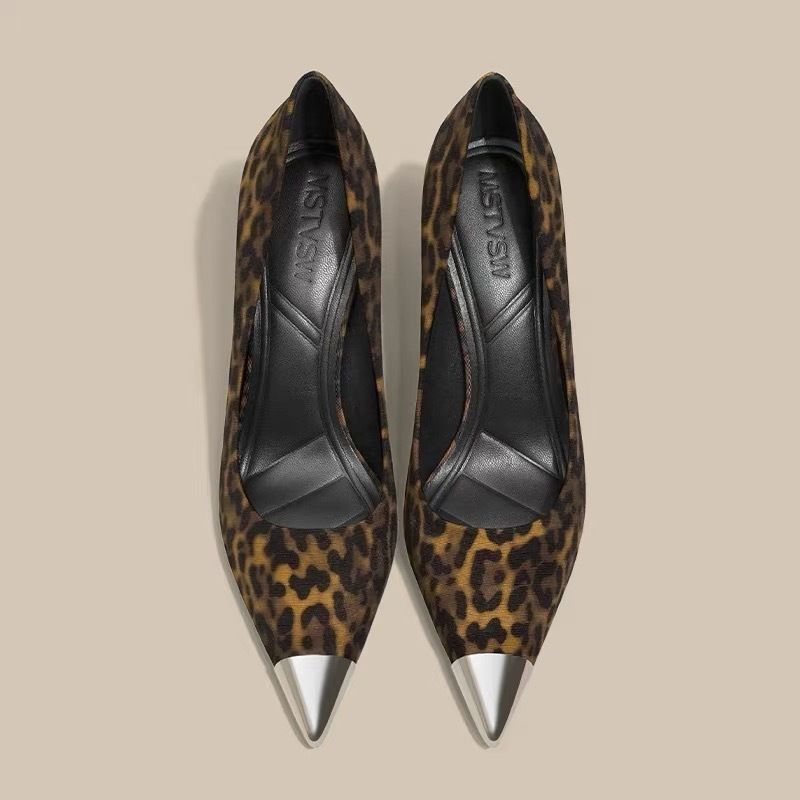Other Leopard Print Metal-Toe Stiletto Heels – 10cm Pointed Size US 9 / IT 39 - 1 Thumbnail