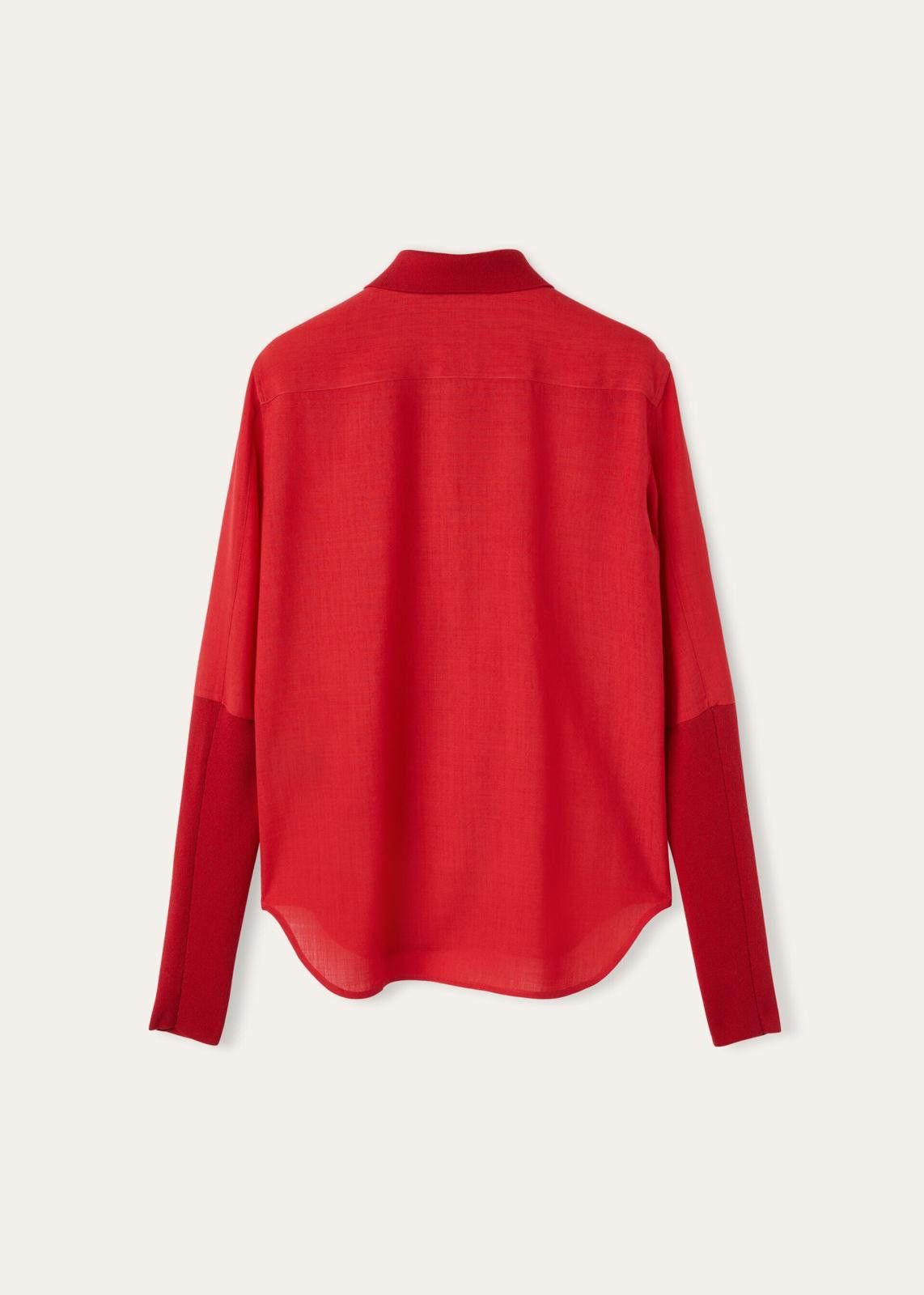 Loro Piana o1srvl11e0125 FAN6978 Leela Breeze Wool Shirt in Red Size S / US 4 / IT 40 - 2 Thumbnail