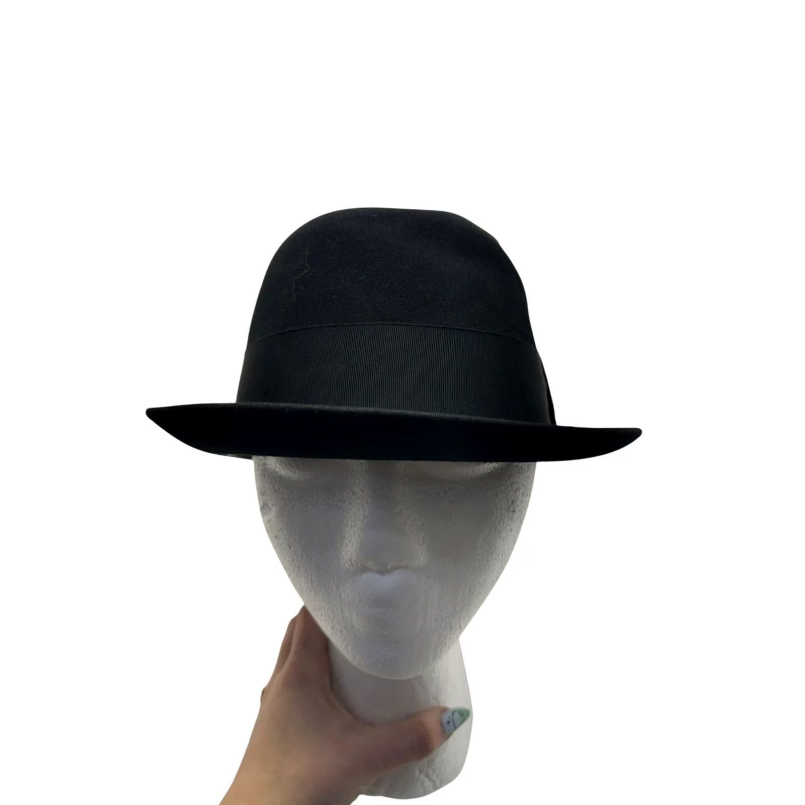 Vintage VINTAGE Nob Hill Hat Fedora Mens 3/8 Black) Size ONE SIZE - 2 Thumbnail