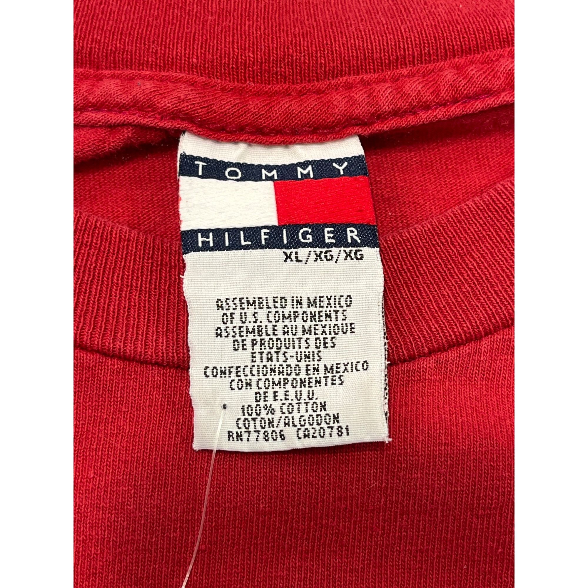 Tommy Hilfiger Vintage Tommy Hilfiger Red T Size US XL / EU 56 / 4 - 4 Thumbnail