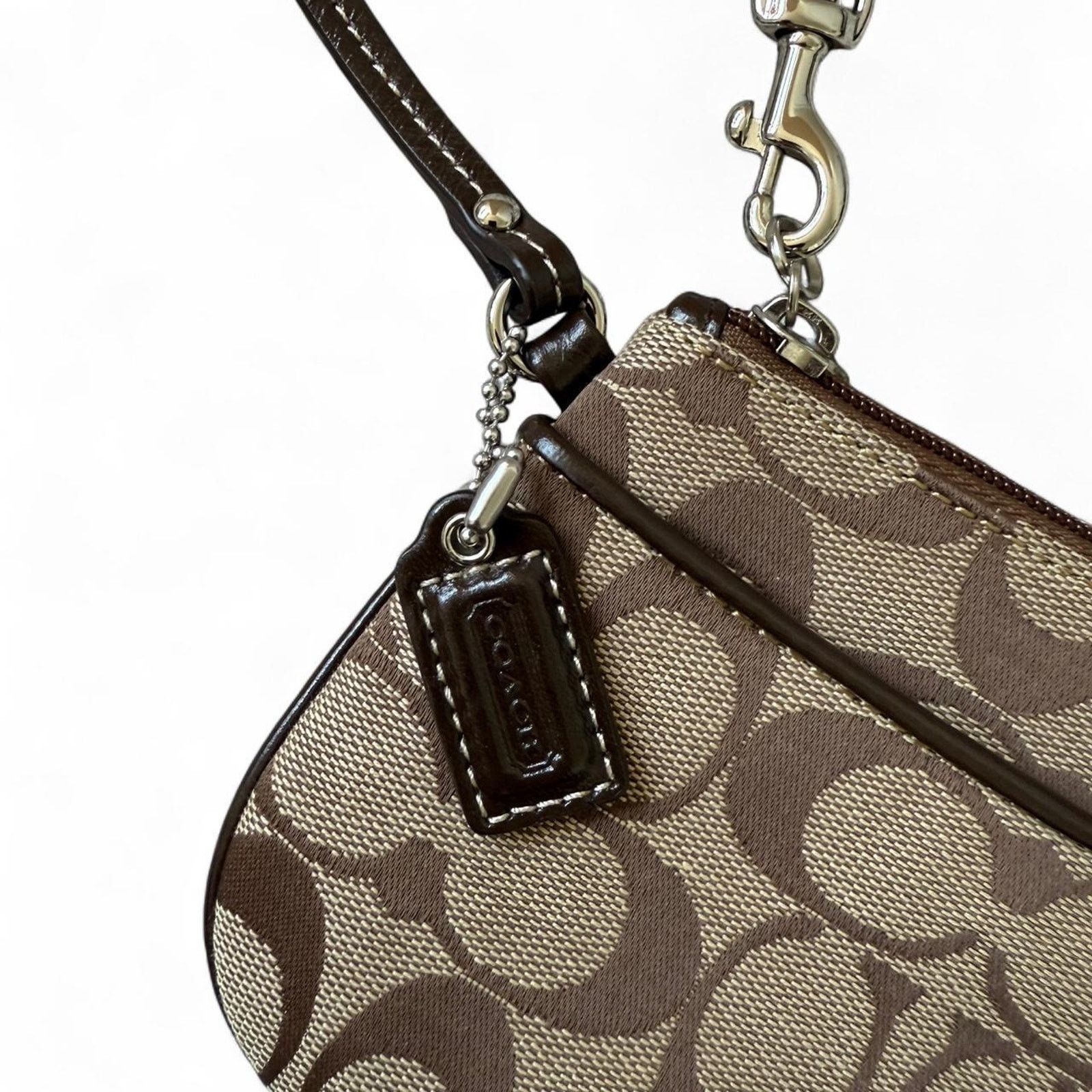 Coach Vintage Coach Khaki Signature Mini Wristlet (c. early 2000s) Size ONE SIZE - 3 Thumbnail