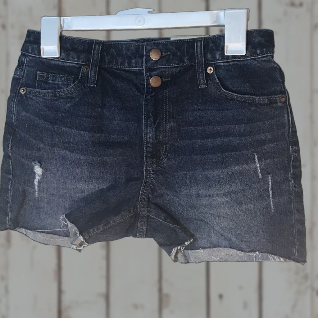 Vintage Universal Thread Dark Wash Midi Shorts Womens Size 4 Blue Stretch Casual Everyday Size 27" / US 4 / IT 40 - 1 Thumbnail