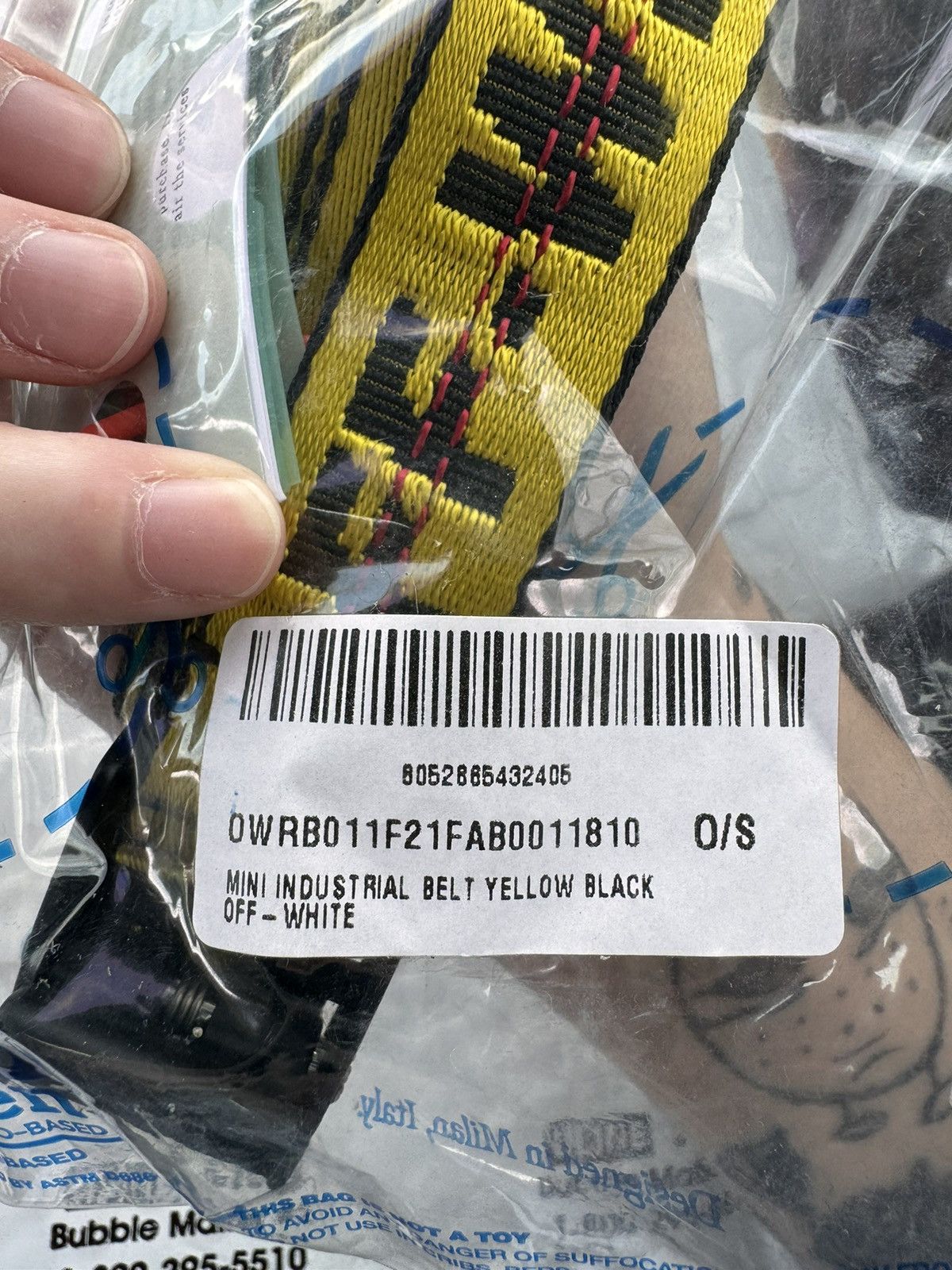 image of Off White Off-White Industrial Belt in Yellow, Men's (Size 32)