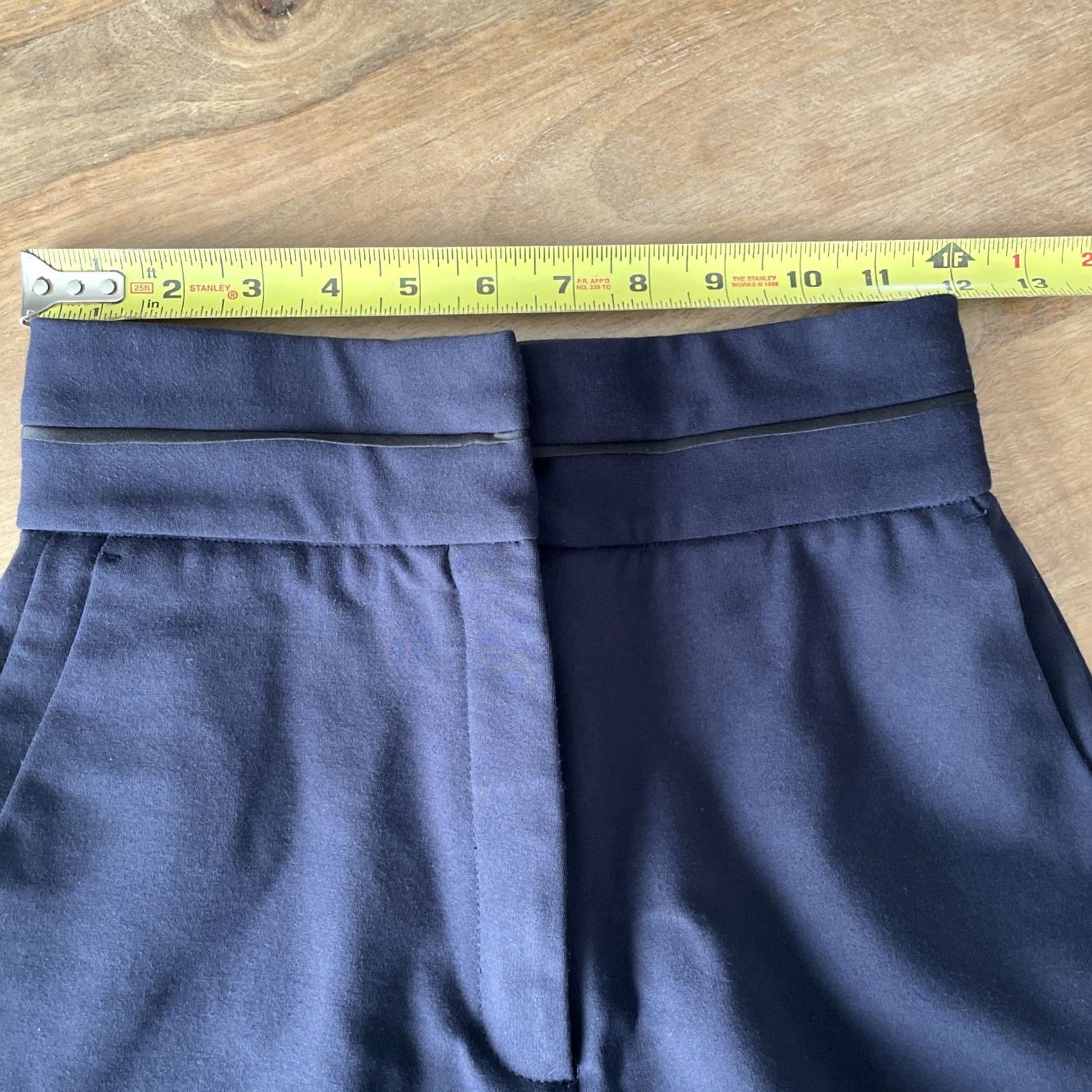 Sandro Sandro Paris Pants Womens 34 Navy High Rise Tapered Trousers Ponte Relaxed Slim Fit Office Dress Size 24" / US 00 / IT 34 - 7 Thumbnail