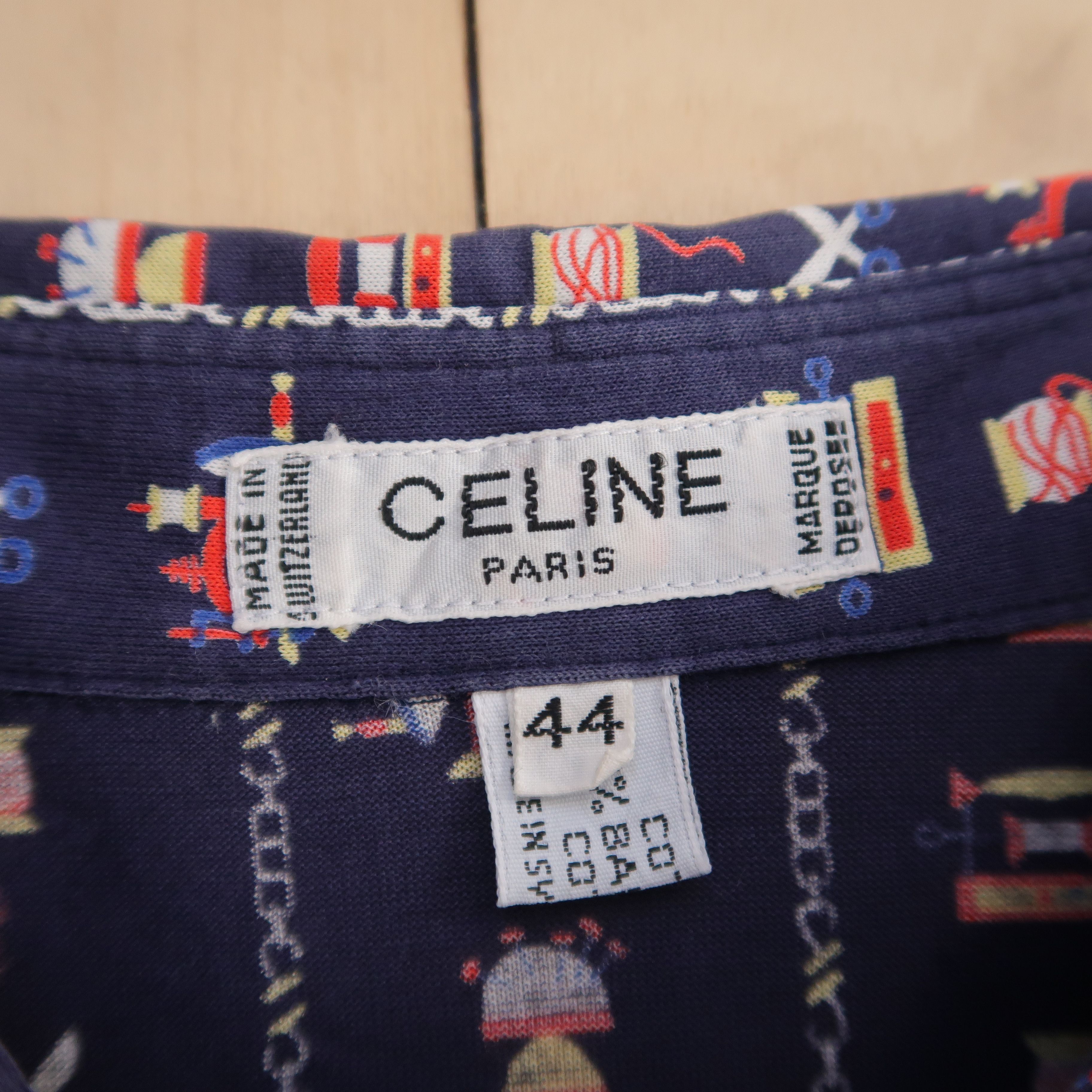 Celine 1980s Celine Switzerland Chain Ethnic Shirt Half Button Size US S / EU 44-46 / 1 - 4 Thumbnail