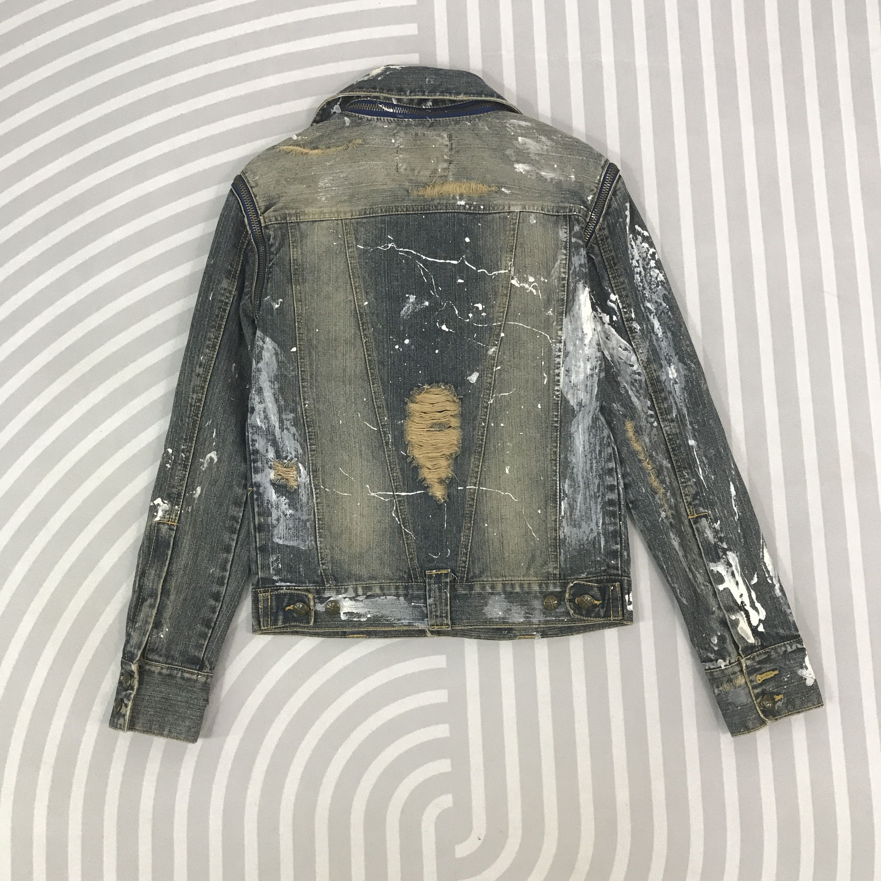 Japanese Brand Vintage Quarterly Denim Distressed zipper punk Jacket Size US M / EU 48-50 / 2 - 3 Thumbnail