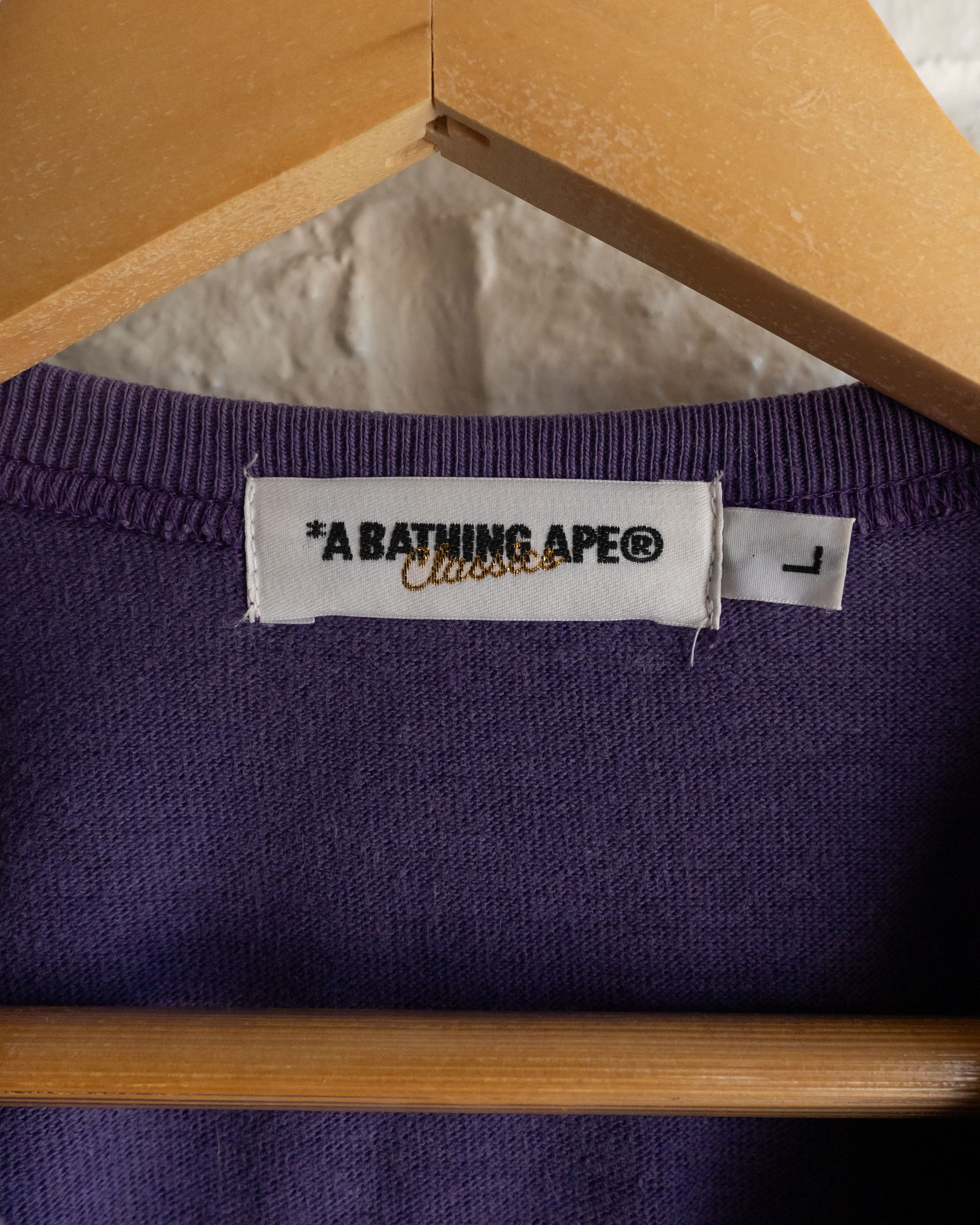 Bape Bape Baseball Apehead A Bath Ape T Shirt Y2K Men's L Purple Size US L / EU 52-54 / 3 - 4 Thumbnail