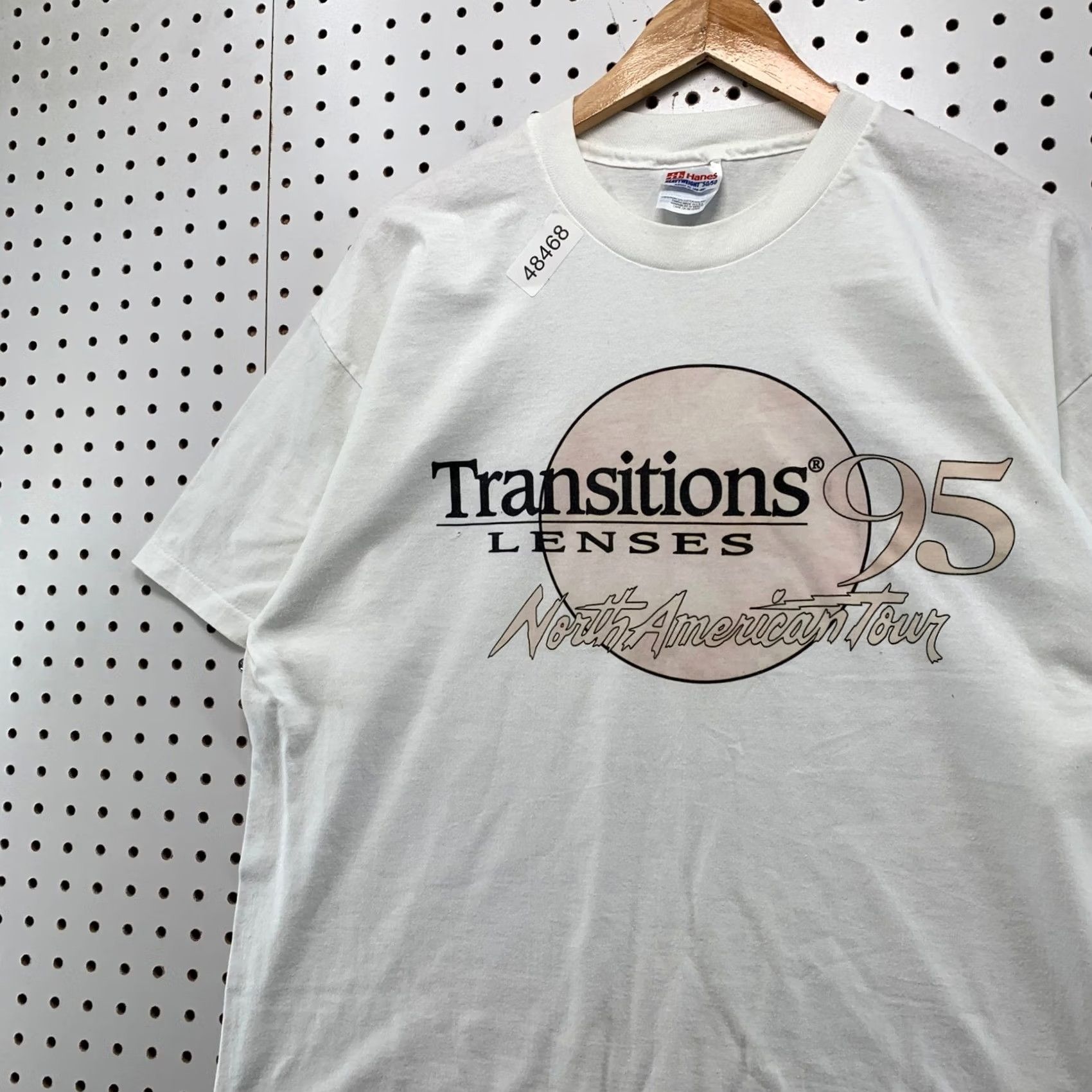 Hanes VINTAGE Hanes T Shirt Mens XL White 90s Transitions Lenses North American Tour Tee Size US XL / EU 56 / 4 - 4 Thumbnail