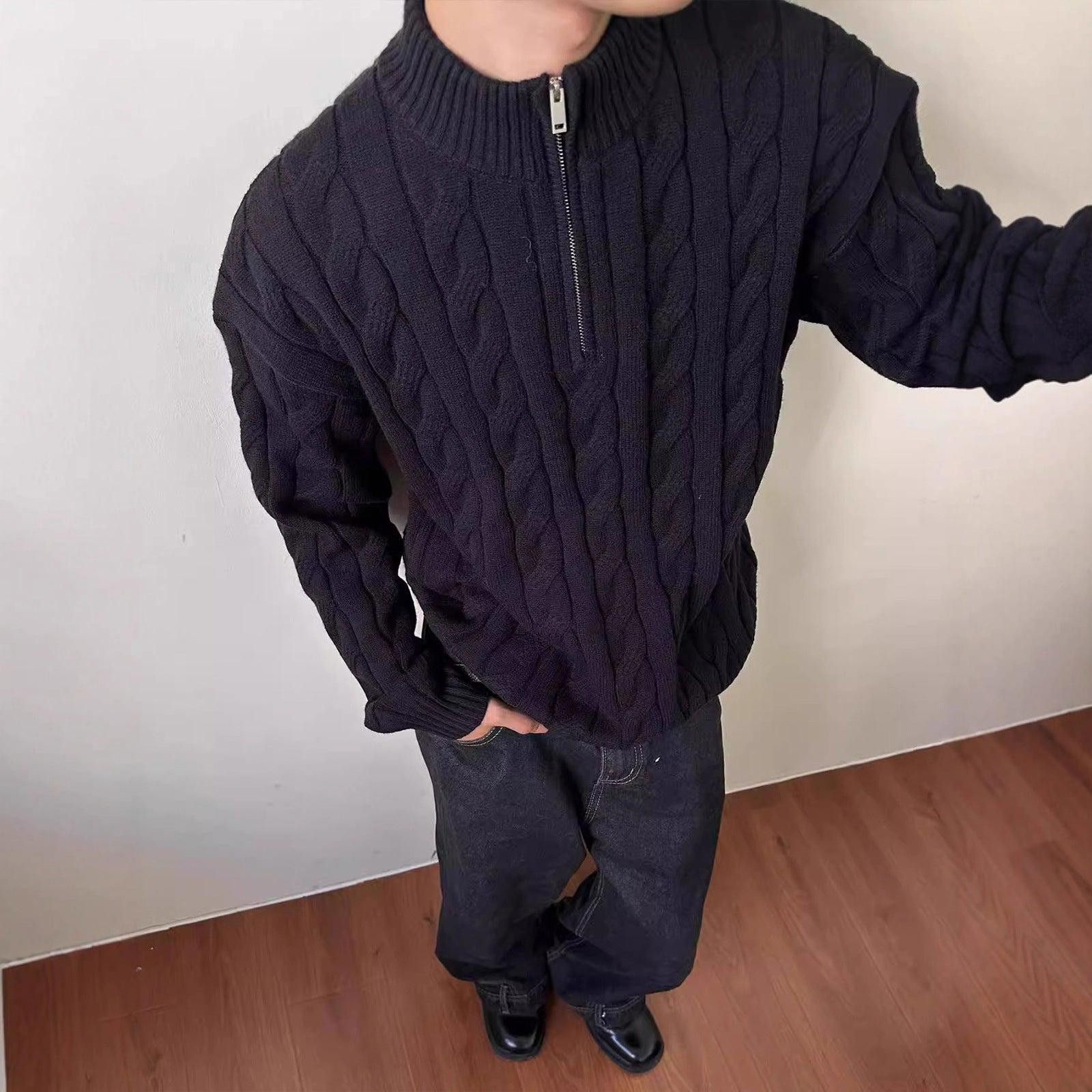 Vintage Cable Knit Half-Zip Sweater, Casual Knitwear Size US M / EU 48-50 / 2 - 1 Thumbnail