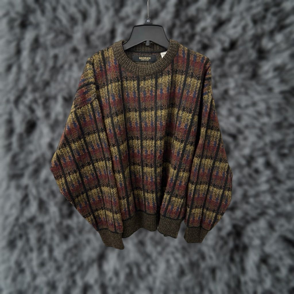 Vintage VINTAGE Bachrach Wool Sweater Mens M Brown Plaid Knit Crewneck Pullover Size US M / EU 48-50 / 2 - 1 Thumbnail