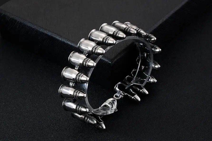 Jewelry Punk Gothic Rock Bullet Bracelet Size ONE SIZE - 4 Thumbnail