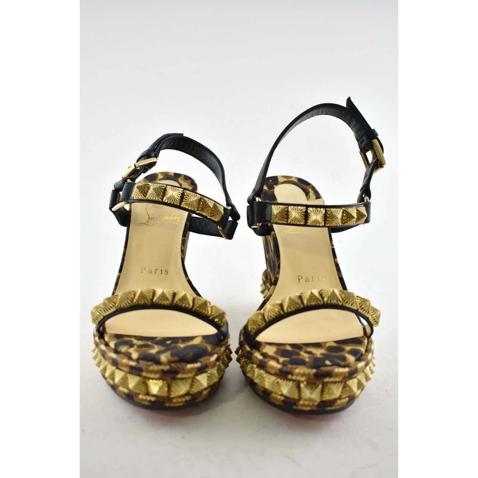 Christian Louboutin Christian Louboutin Pira Ryad 110 Black Leopard Platform Size US 5 / IT 35 - 7 Thumbnail