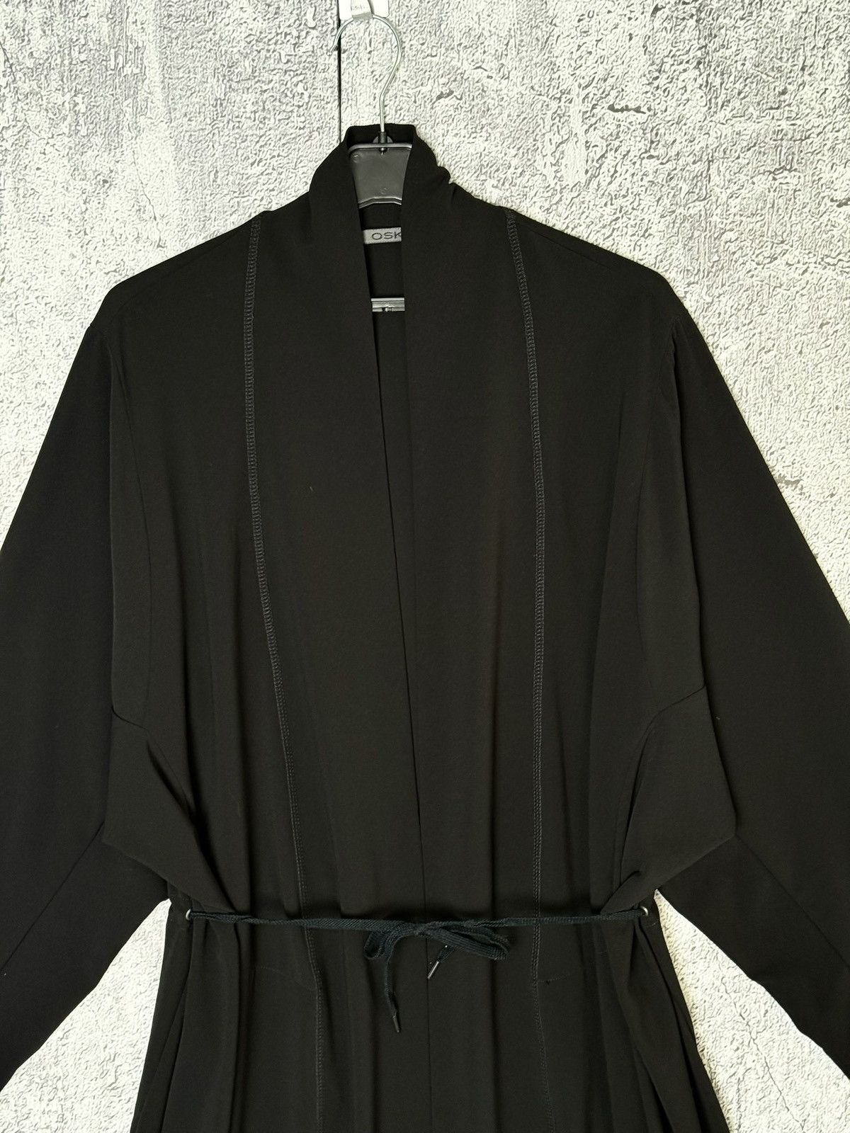 OSKA OSKA Black Lagenlook Duster Robe Open Front Cardigan Coat Size L / US 10 / IT 46 - 4 Thumbnail