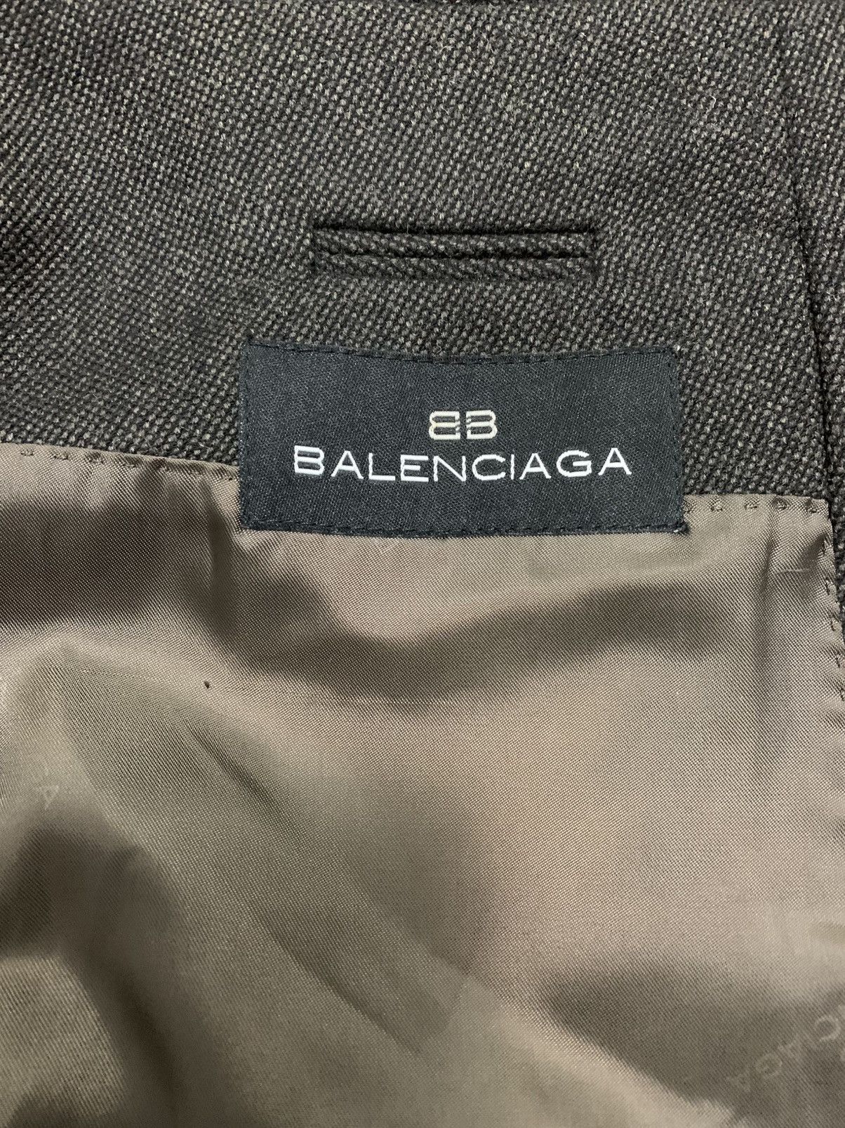 Balenciaga BALENCIAGA LEATHER ELBOW PATCH & HALF COLLAR WOOL BLAZER Size 50R - 12 Thumbnail