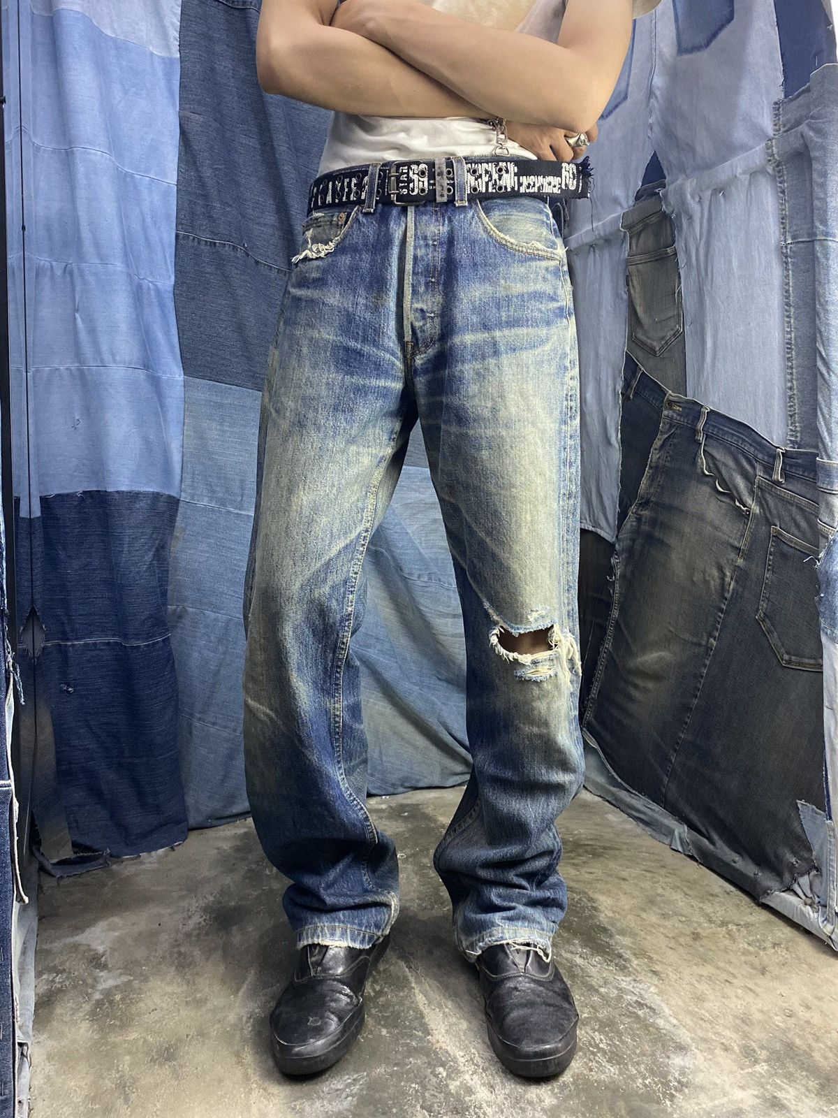 Jean × Levi's Levis mudwash faded distressed jeans pant 29x30 Size US 29 - 17 Thumbnail