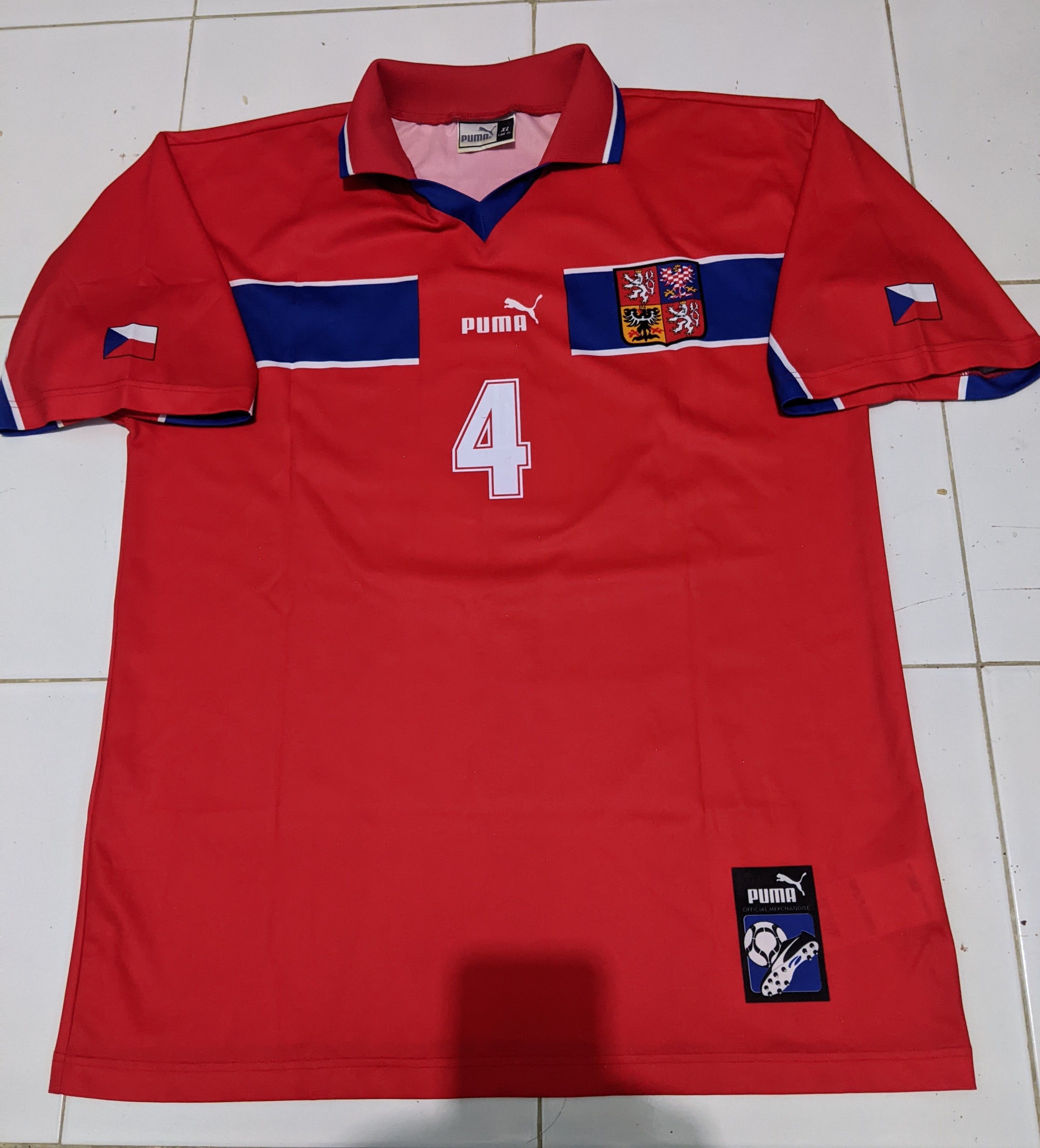 Puma Czech republik 2000 home SV NEDVED Jersey football shirt Size US XL / EU 56 / 4 - 1 Thumbnail