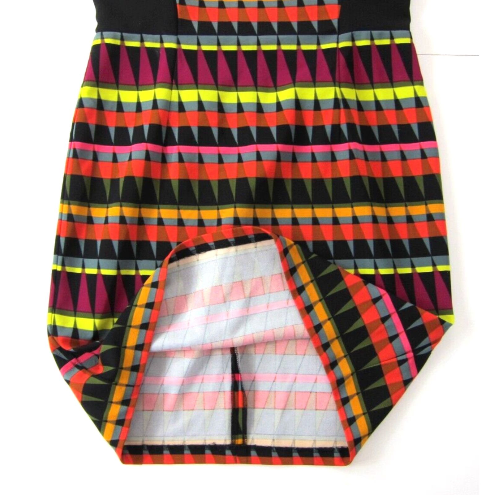 Vintage VINTAGE Signature London Style Black Pink Yellow Geometric Cap Sleeve Sheath Dress 12 Size XL / US 12-14 / IT 48-50 - 7 Thumbnail
