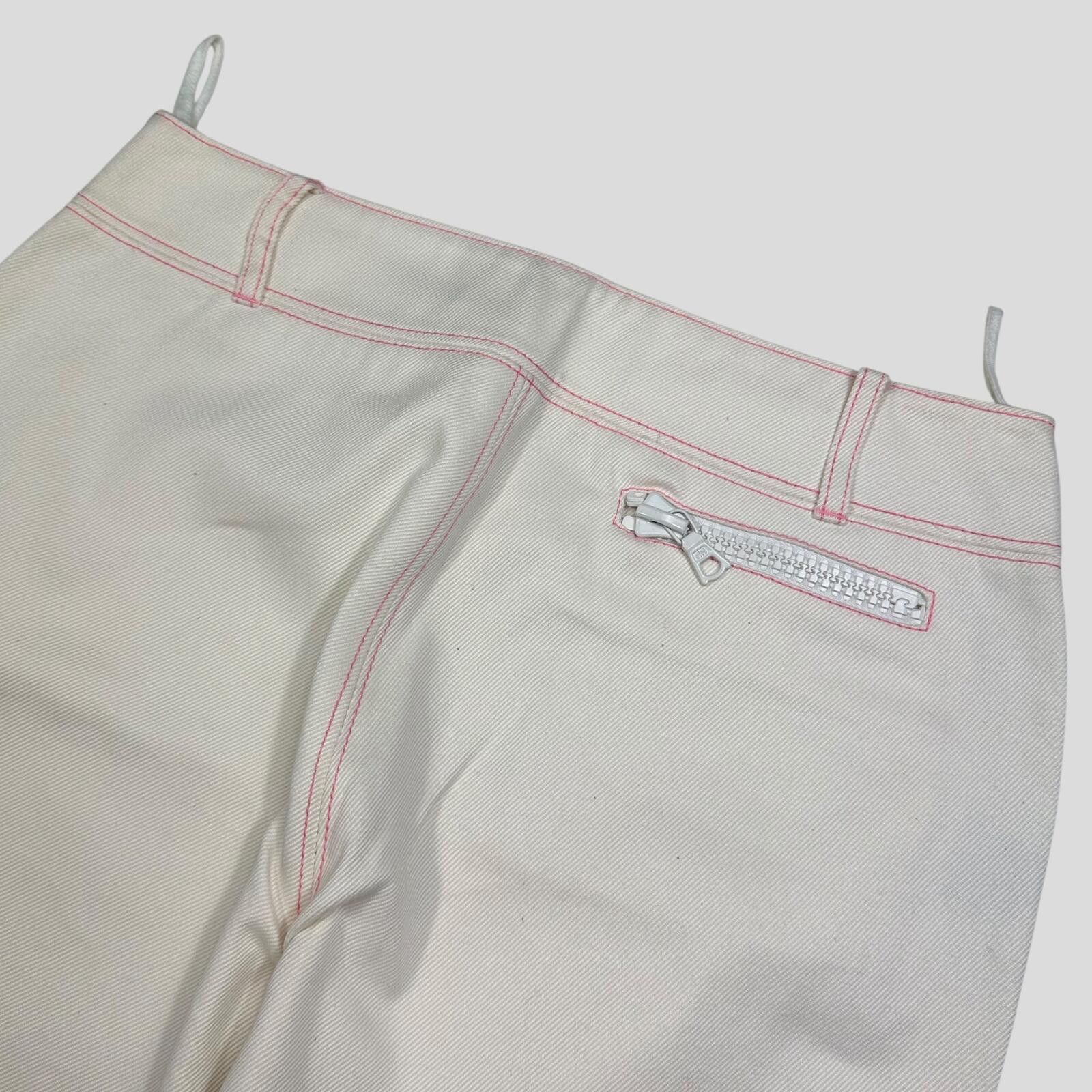 Miu Miu Miu Miu SS00 White and Pink Contrast Zip-off Bell Trousers 8 Size 27" / US 4 / IT 40 - 7 Thumbnail