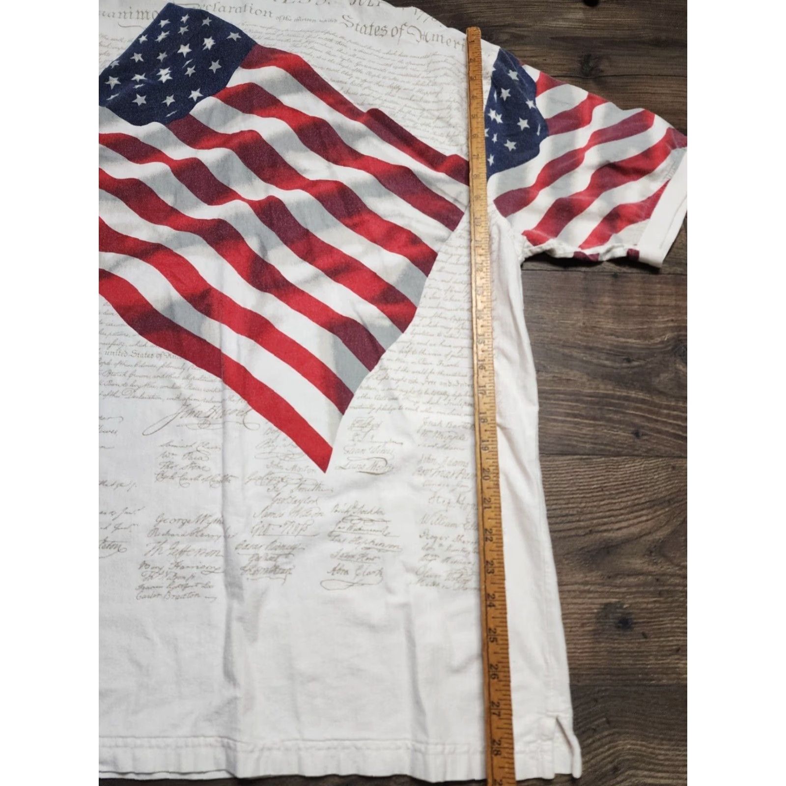Cotton Traders Cotton Traders Sport Mens XL Declaration of Independence American Flag Polo Shirt Patriotic All Over Size US XL / EU 56 / 4 - 2 Thumbnail