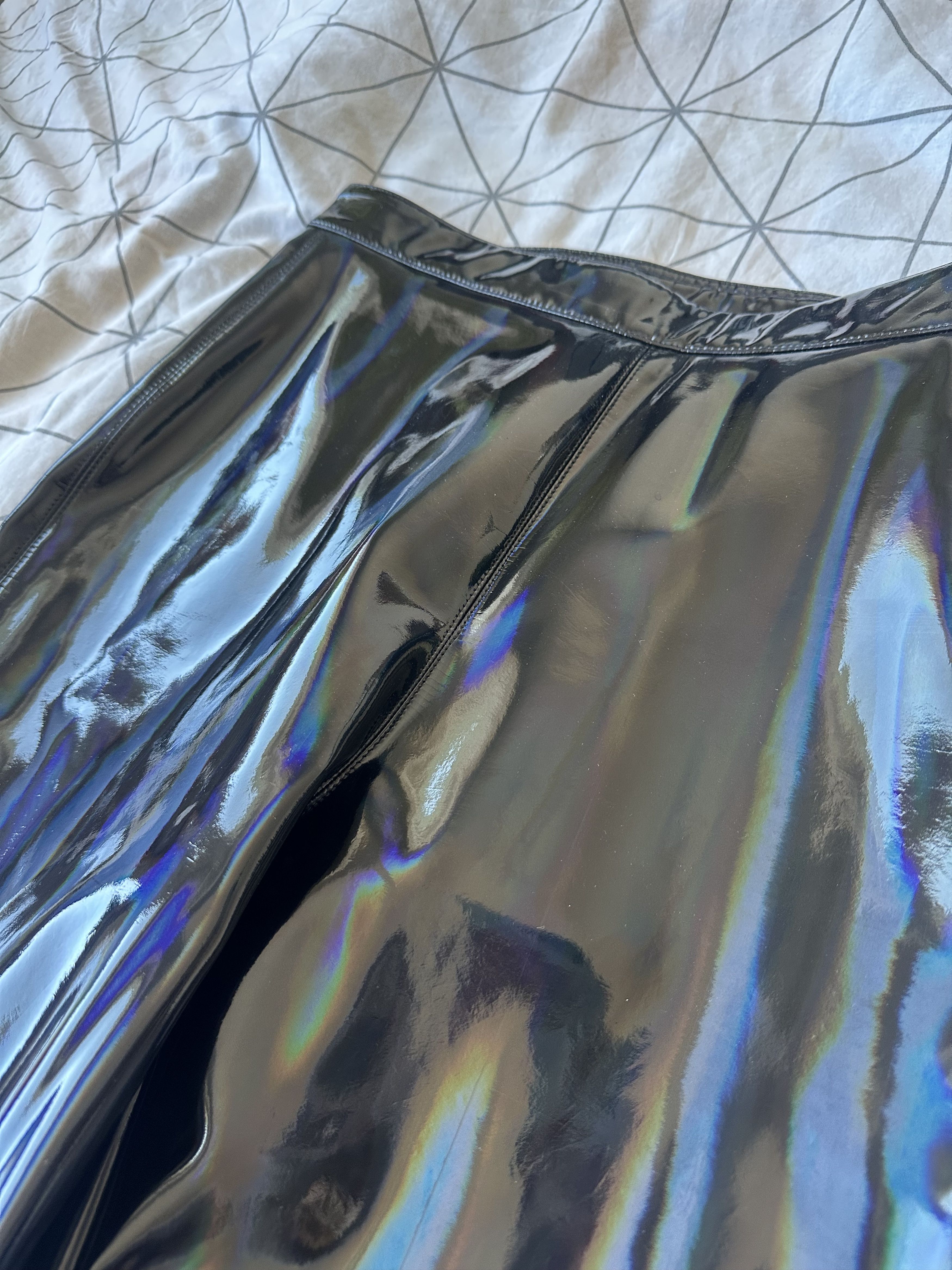 Balmain Balmain Patent High Waist Black Vinyl Trousers Holographic Size 25" / US 0 / IT 36 - 5 Thumbnail