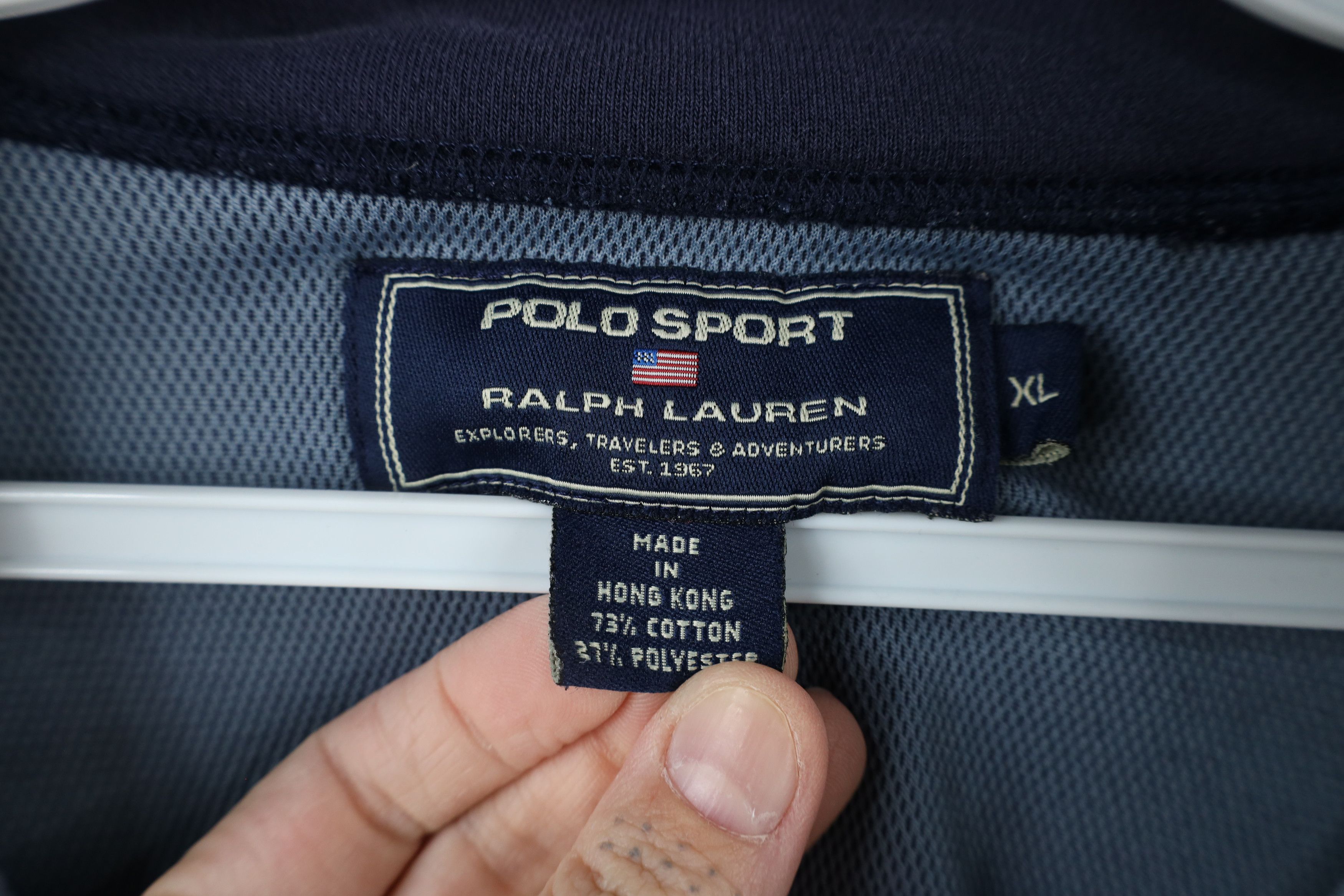 Ralph Lauren × Vintage Vintage 90s Polo Sport Ralph Lauren Half Zip Sweater Blue Size US XL / EU 56 / 4 - 8 Thumbnail