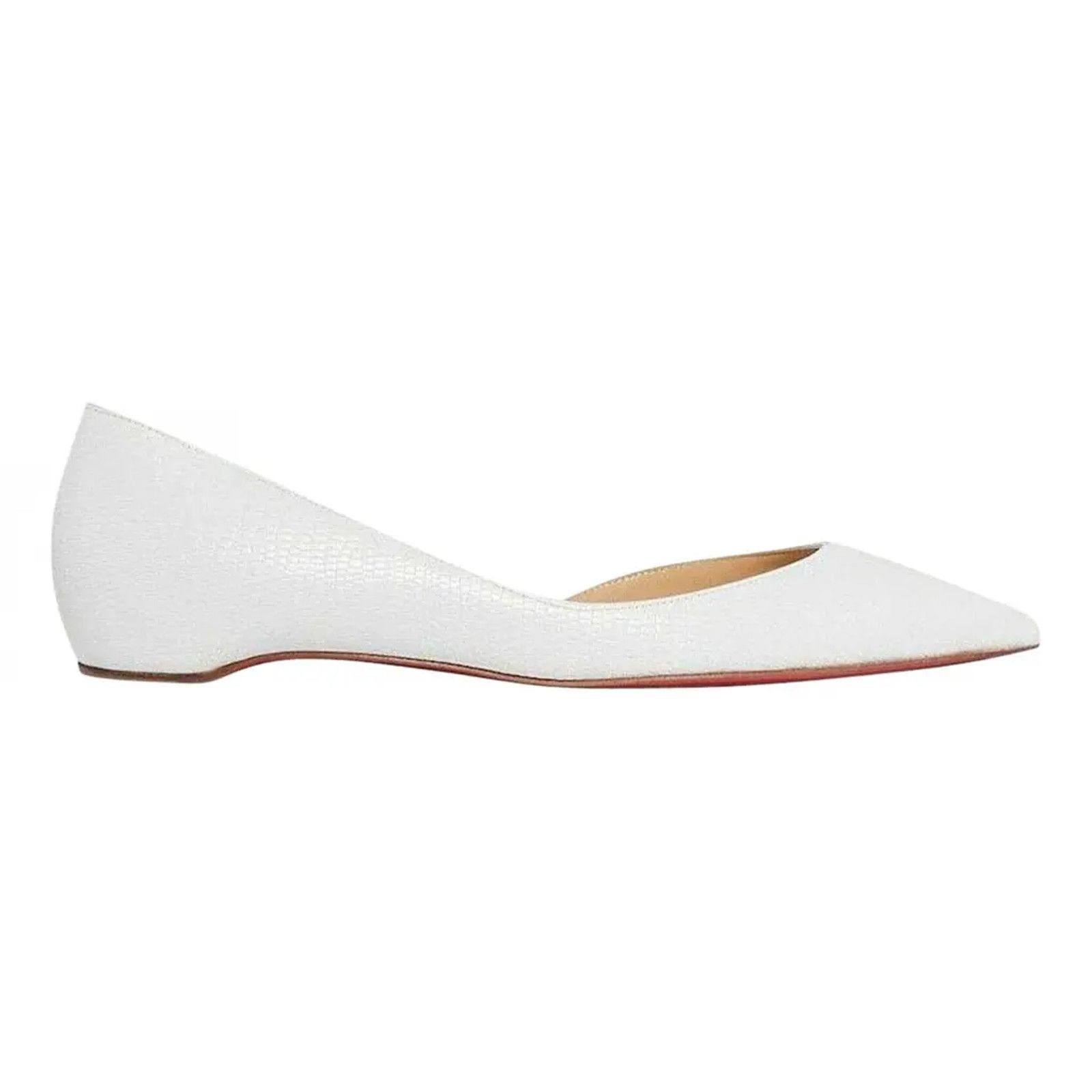 Christian Louboutin Iriza White Zarli Kid Pointed Flat 37