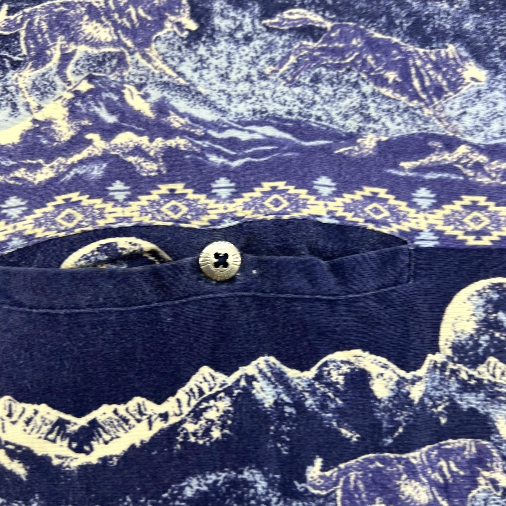 Wrangler VINTAGE Wrangler Western Polo T Shirt Mens XL Night Wolf Moon AOP All Over Print Size US XL / EU 56 / 4 - 5 Thumbnail