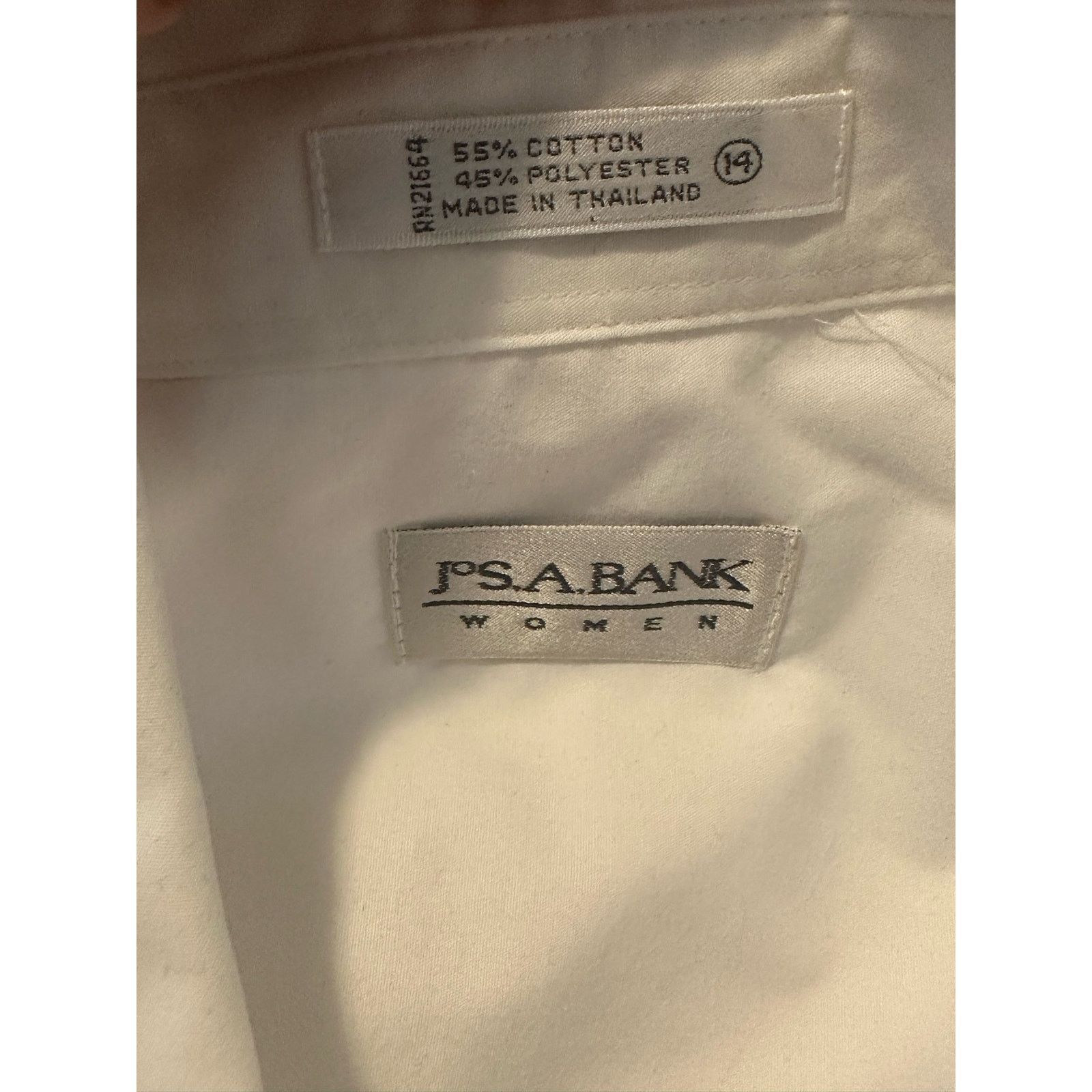 Jos. A. Bank JoS A Banks white button blouse size 14 Size XL / US 12-14 / IT 48-50 - 3 Thumbnail