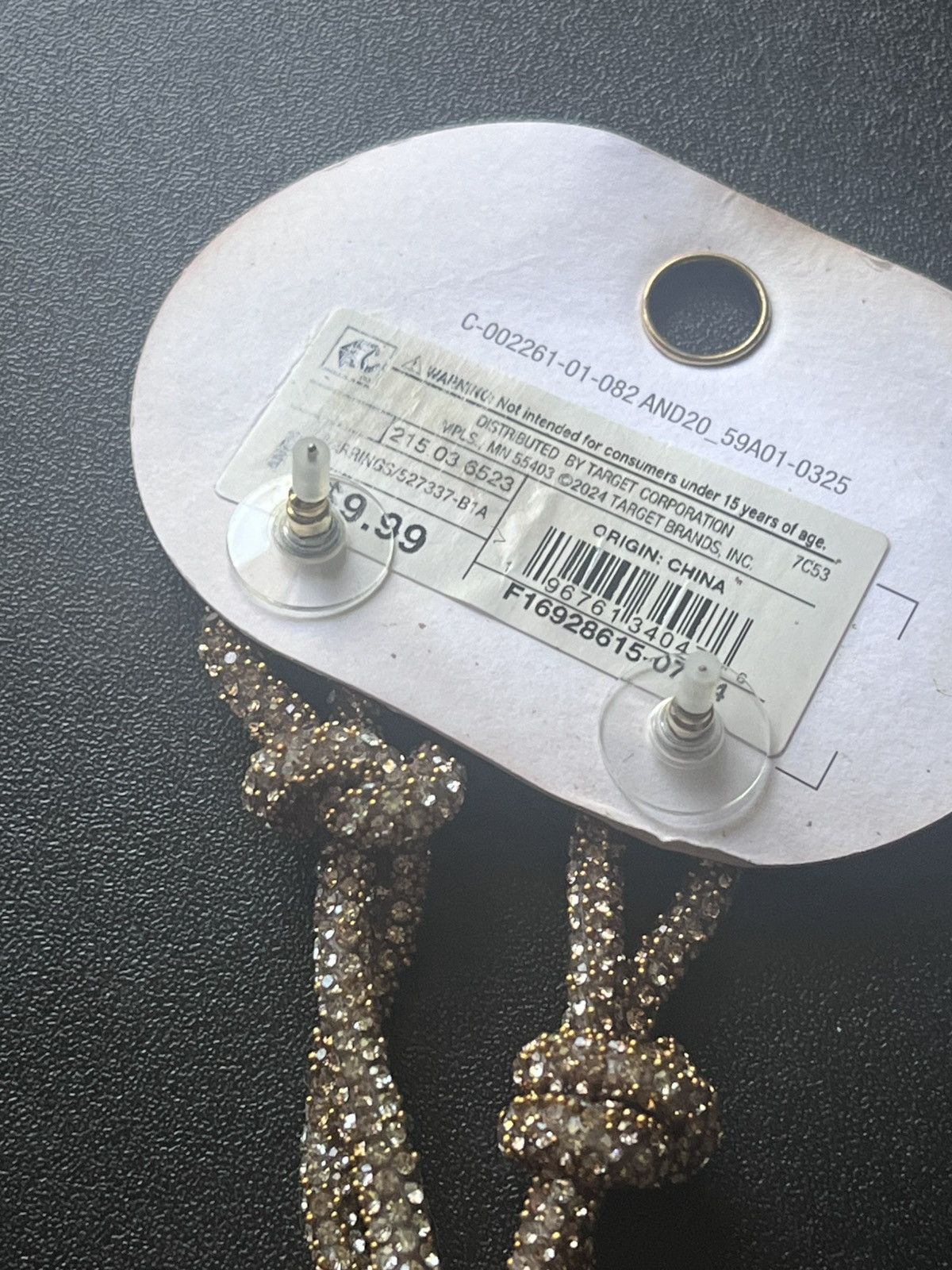 Other A New Day Rhinestone Pave Knotted Rope Gold Tone Earrings Size ONE SIZE - 3 Thumbnail