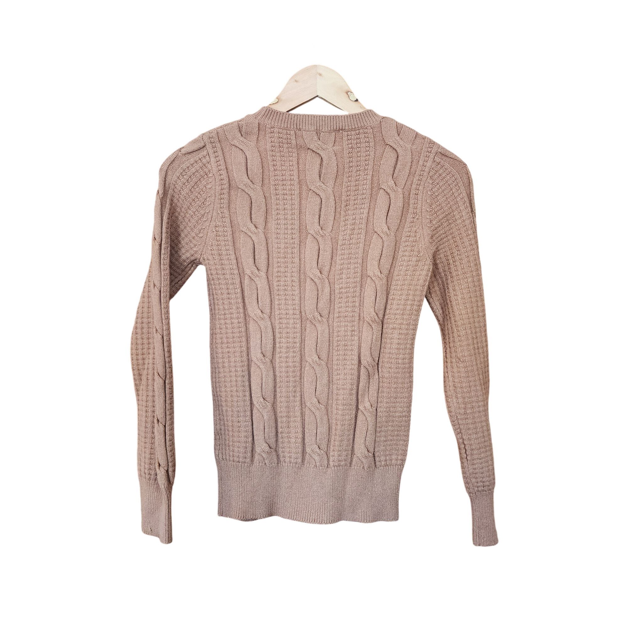 Philosophy di Lorenzo Serafini Philosophy Republic Clothing Beige Cable Knit Sweater XS Wom Size XS / US 0-2 / IT 36-38 - 2 Thumbnail
