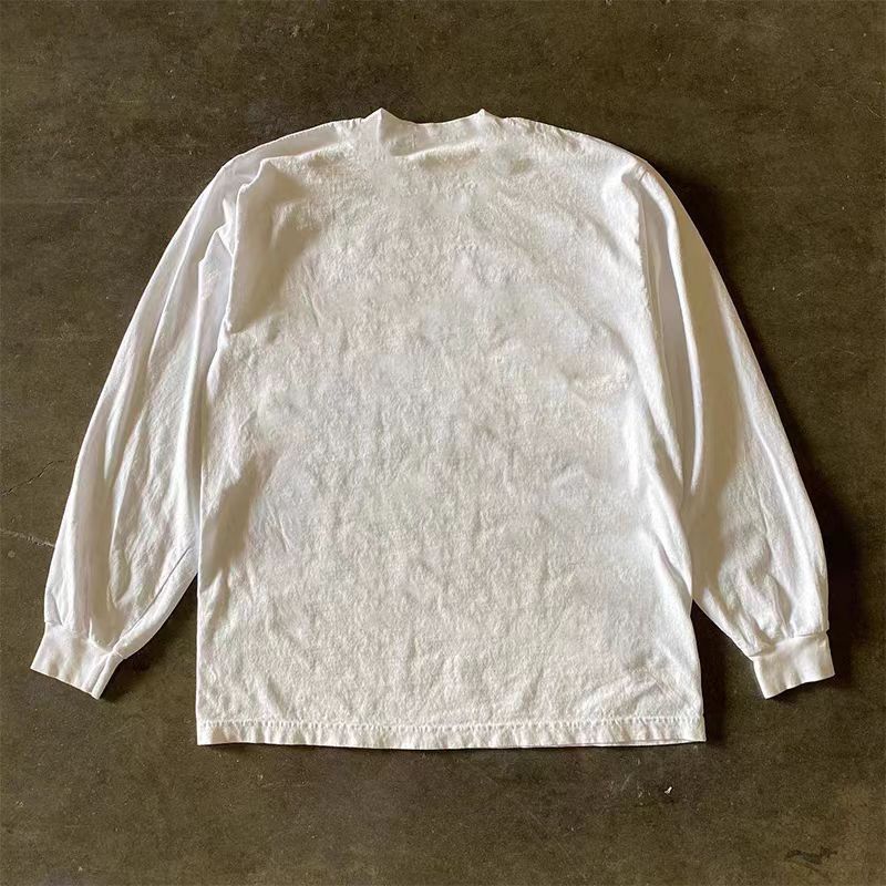 Vintage White casual retro cartoon puppy print long-sleeved t-shirt Size US M / EU 48-50 / 2 - 2 Thumbnail