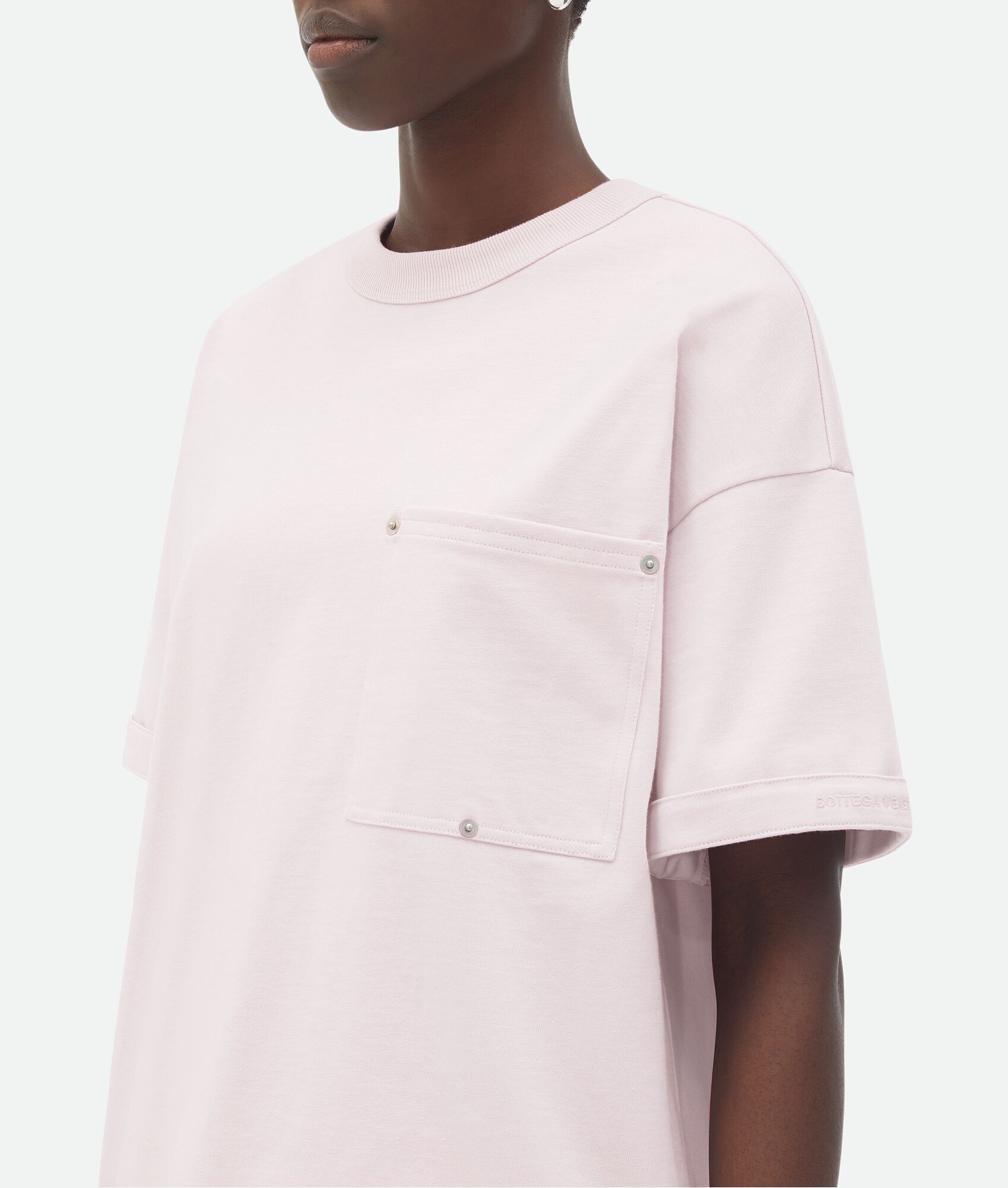 Bottega Veneta o1n1vont0325 Heavy Jersey Relaxed T-Shirt in Camelia Size XS / US 0-2 / IT 36-38 - 4 Thumbnail