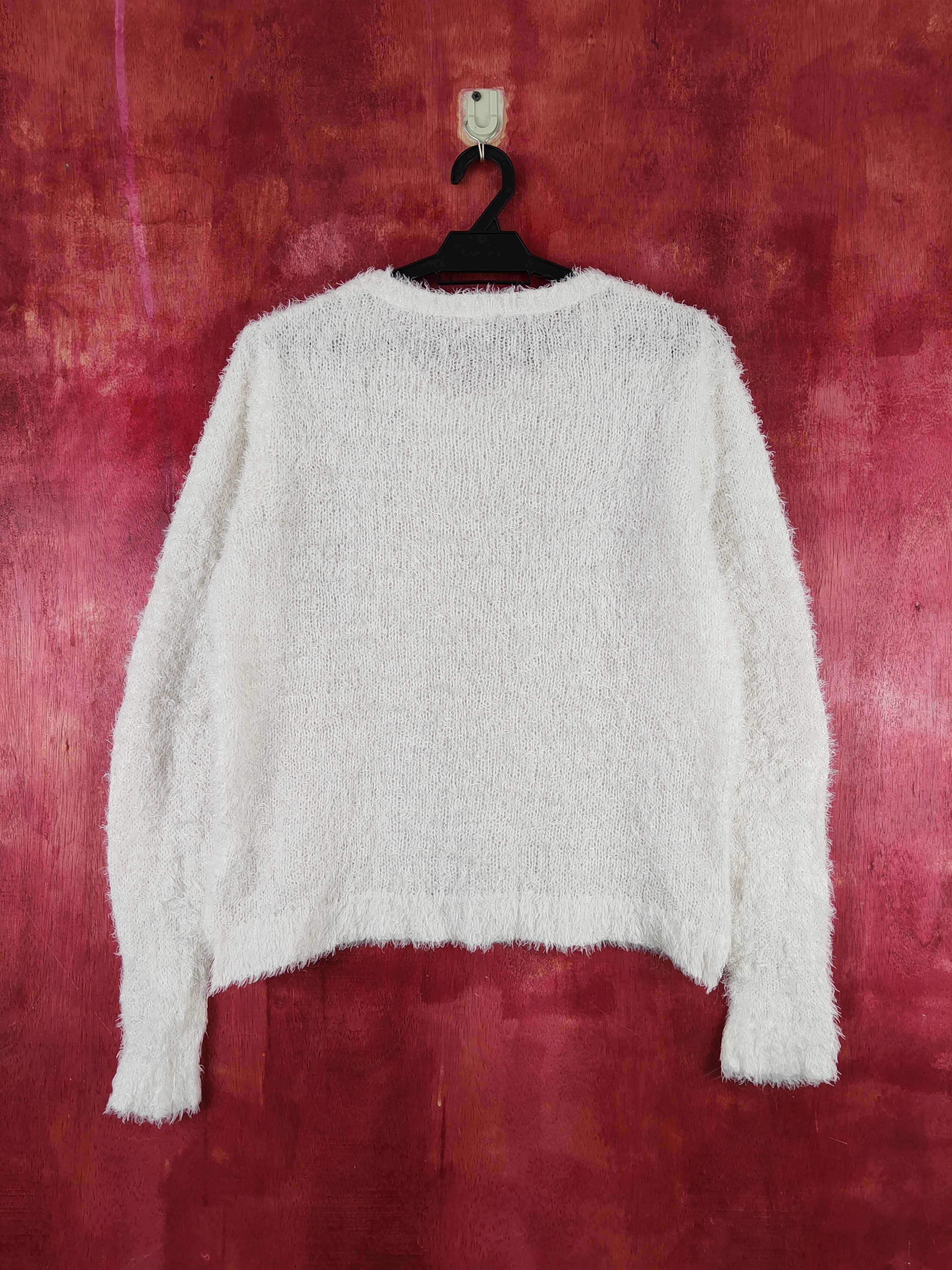 Divided × Homespun Knitwear × Japanese Brand Divided White Shag Shaggy Fur Mohair Knitwear #S2010 Size M / US 6-8 / IT 42-44 - 7 Thumbnail