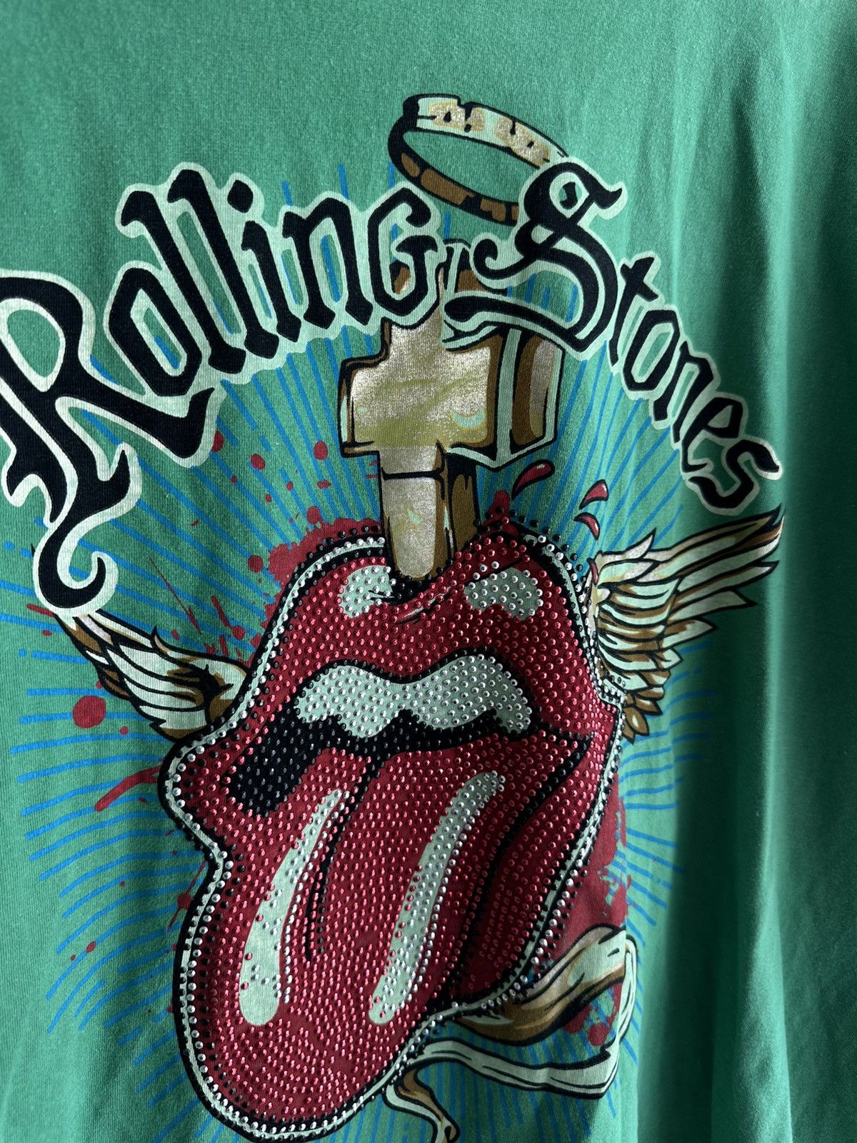 The Rolling Stones × Vintage vintage the rolling stones s00 s90 t-shirt with crystals Size US M / EU 48-50 / 2 - 2 Thumbnail