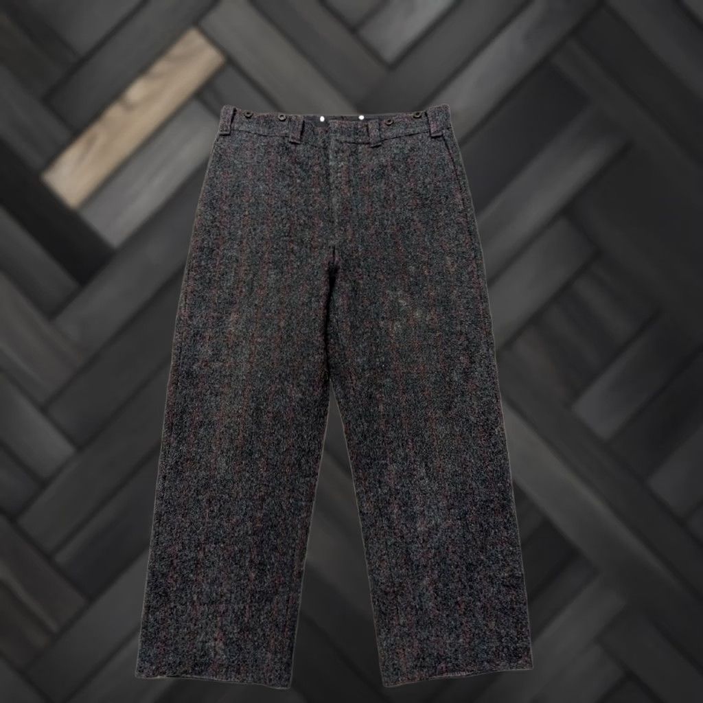 Vintage VINTAGE Woolrich Pants WOOLRICH hunting 38x30 charcoal gray striped Mens Wool - Malone Thick Wool Mens Pants Size US 38 / EU 54 - 1 Thumbnail