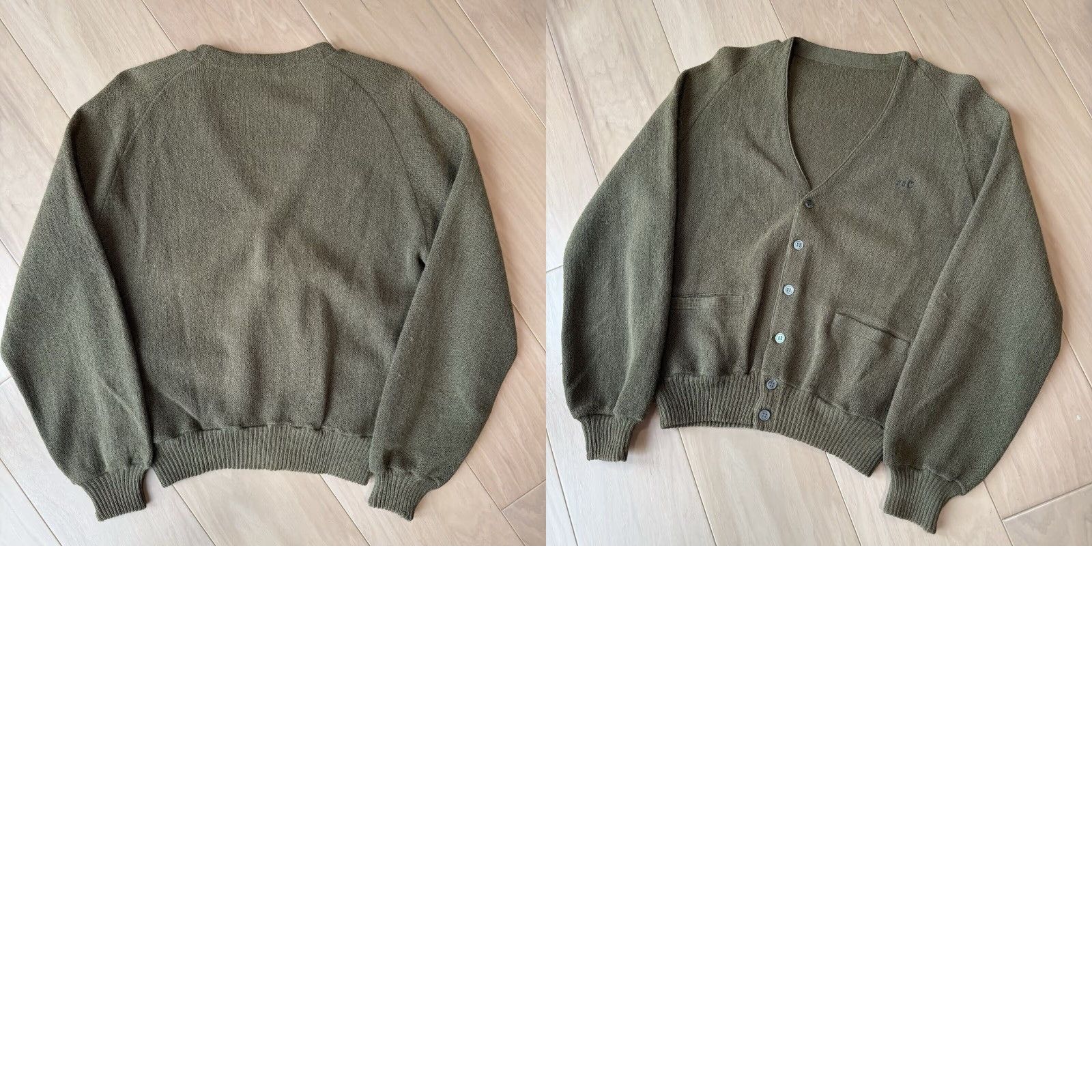 Vintage VINTAGE Cardigan Mens Wool Green S 70s USA Made Wool Cobain Long Sleeve Size US S / EU 44-46 / 1 - 8 Thumbnail
