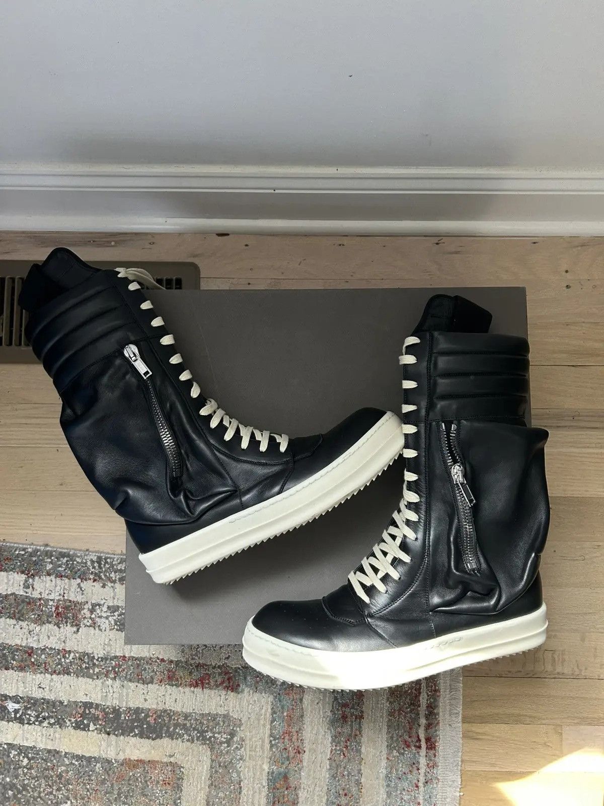 [美品] Rick Owens cargo basket 26.0cm Rick Owens Cargo Basket Leather Boots