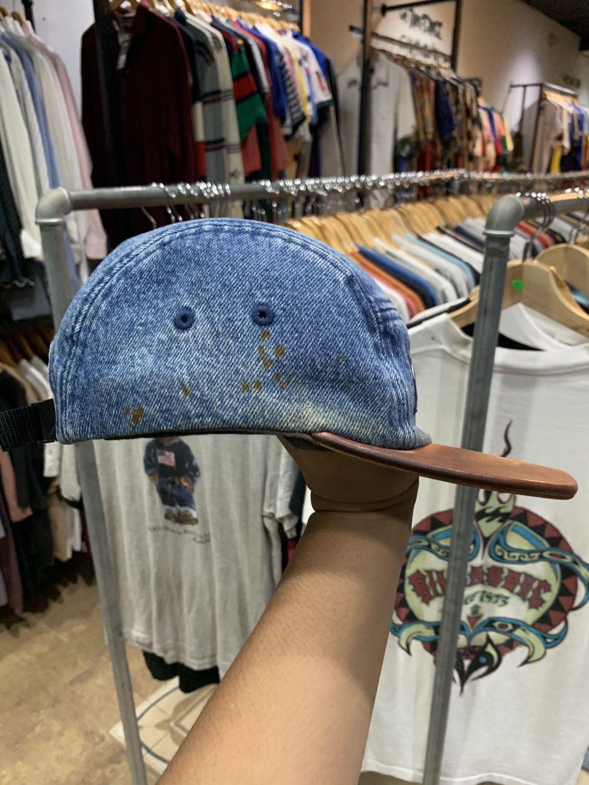 Supreme SUPREME DENIM LEATHER 5 PANEL CAP Size ONE SIZE - 5 Thumbnail