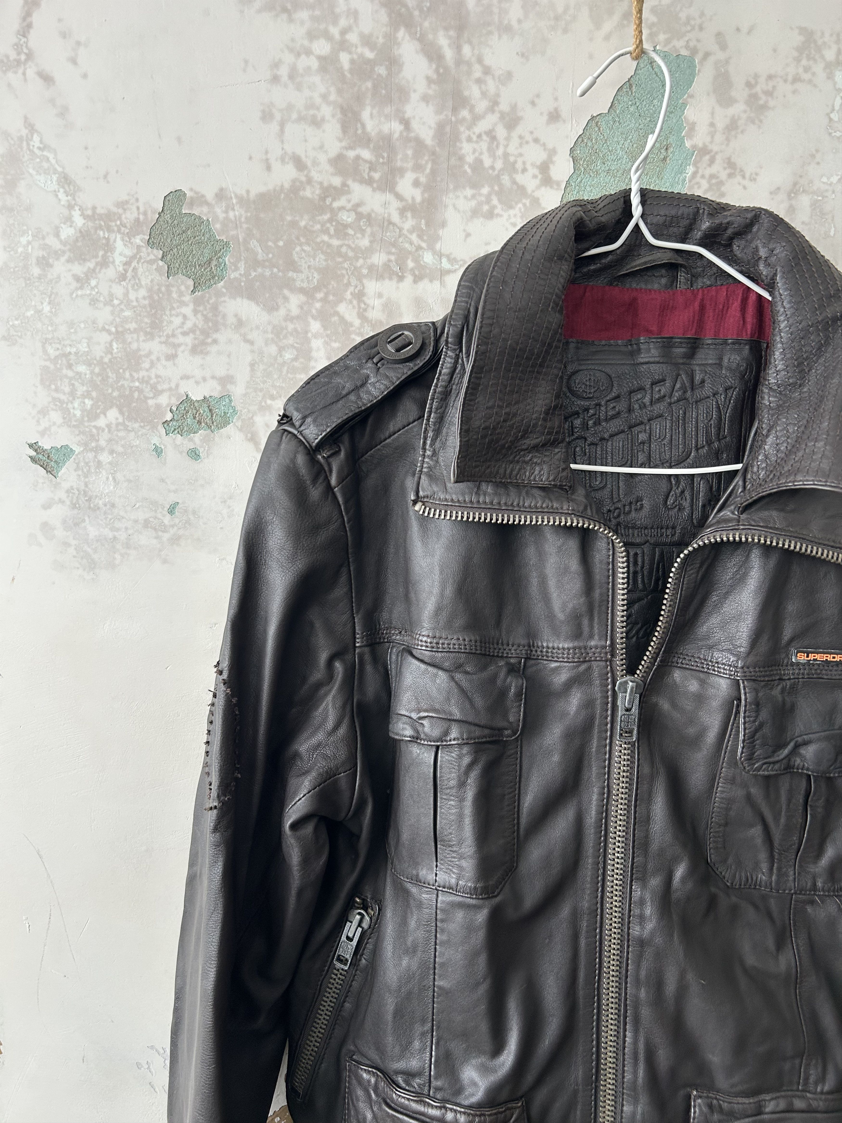 Superdry Superdry Vintage Leather Jacket Size M Size US M / EU 48-50 / 2 - 2 Thumbnail