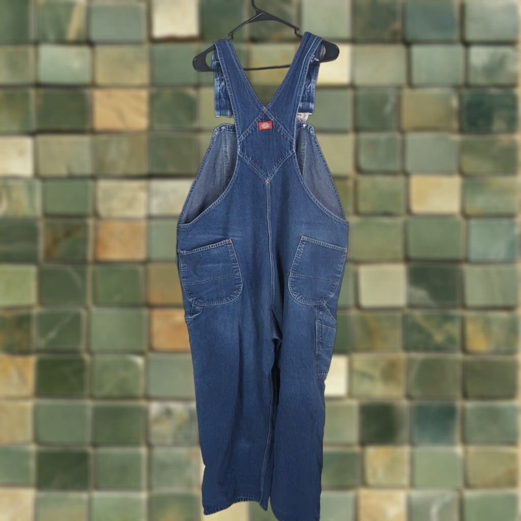 Dickies Dickies Mens 52x30 Denim Blue Carpenter Farm Work Trucker Bib Overalls Size US 36 / EU 52 - 1 Thumbnail