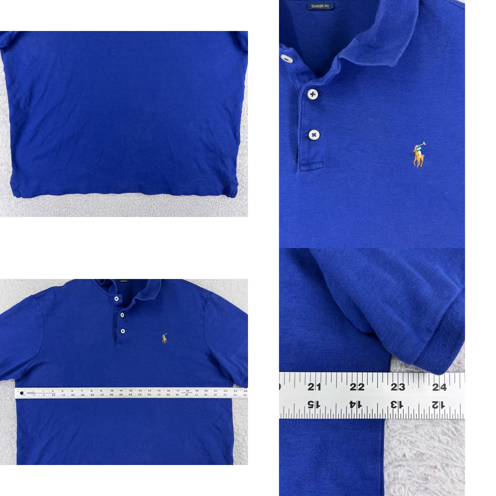 Ralph Lauren VINTAGE Ralph Lauren Polo Shirt Men L Blue Polo Short Sleeve 100% Cotton Jersey Slim Embroidered Logo Golf Pony Shirt Neck Collared Button Wind? Size US L / EU 52-54 / 3 - 8 Thumbnail