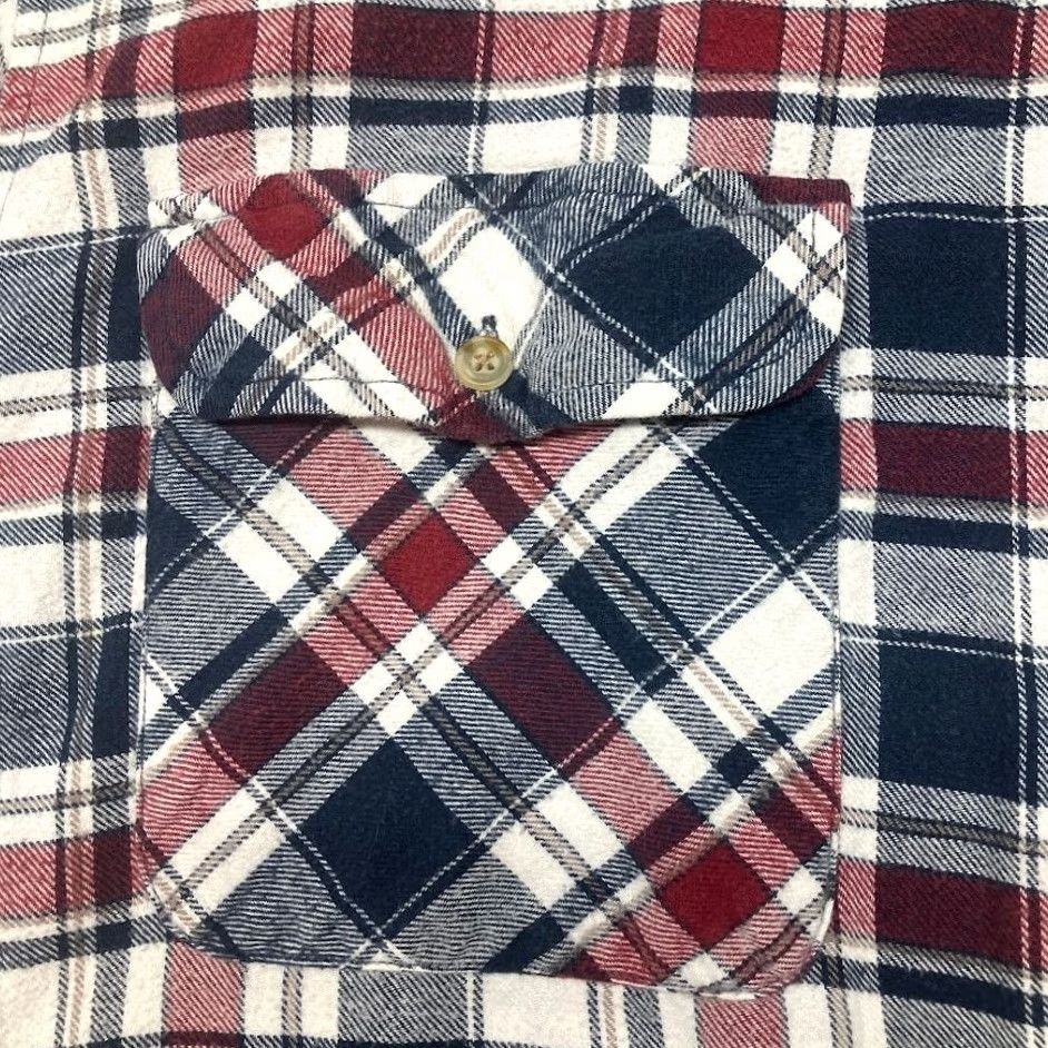 Vintage Williams Bay Flannel Shirt White Red Plaid Long Sleeve Heavyweight Size LT TALL Size US L / EU 52-54 / 3 - 5 Thumbnail